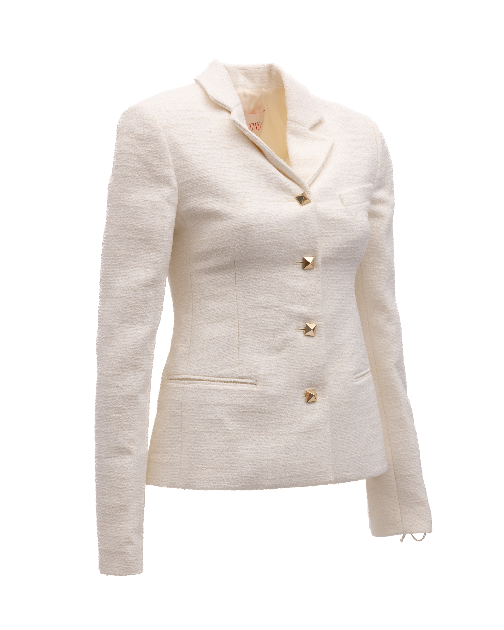 Valentino Garavani Massgeschneiderter Blazer von Off-White mit goldenen Nietenknöpfen