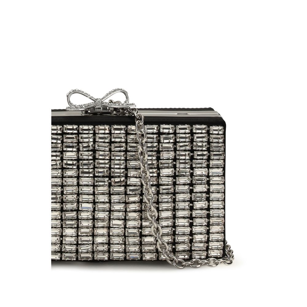Self-Portrait Clutch aus silbernem Glas