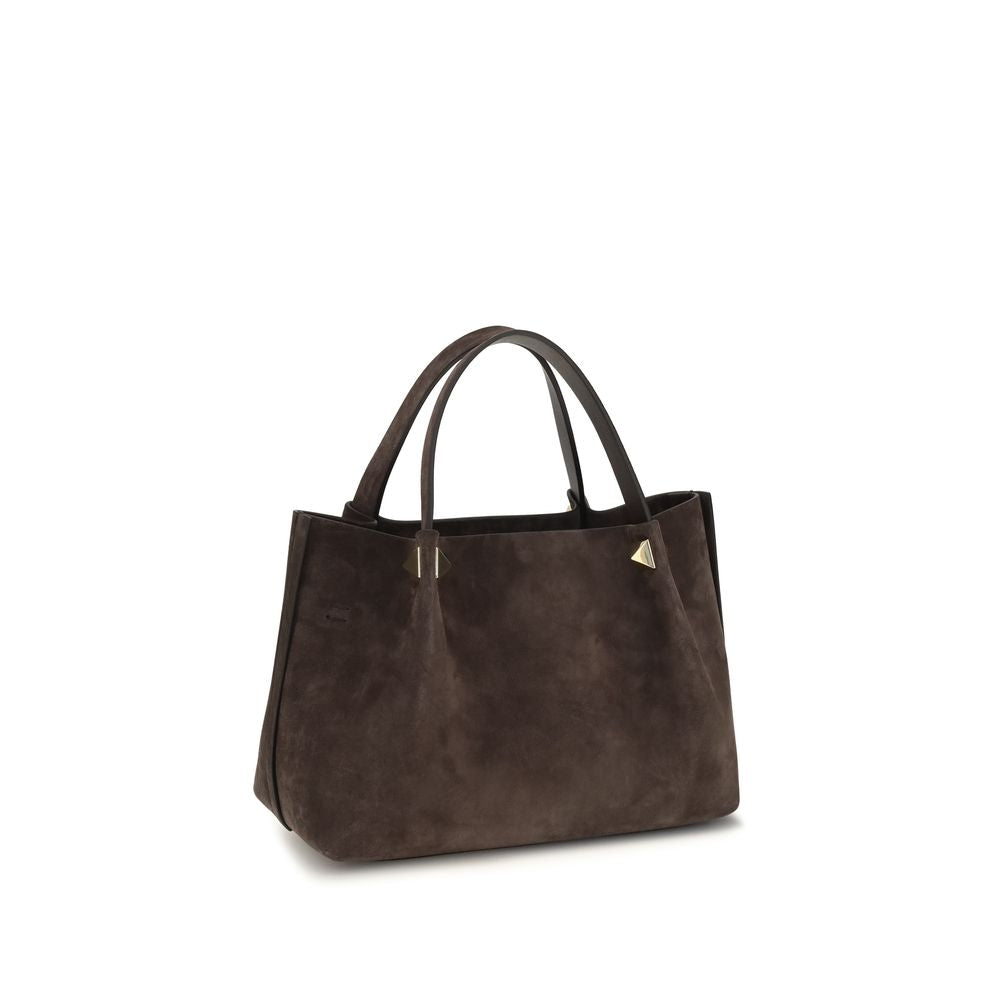 Valentino Garavani Braune Kalbsleder Bos Taurus Schultertasche