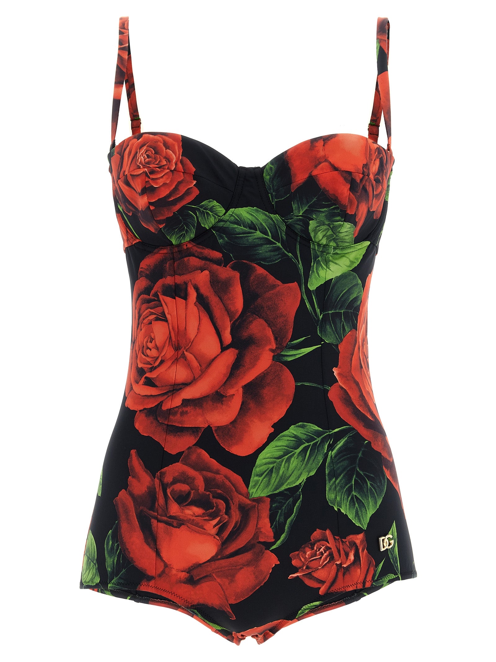Dolce & Gabbana Einteiliger Badeanzug aus mehrfarbigem Polyamid