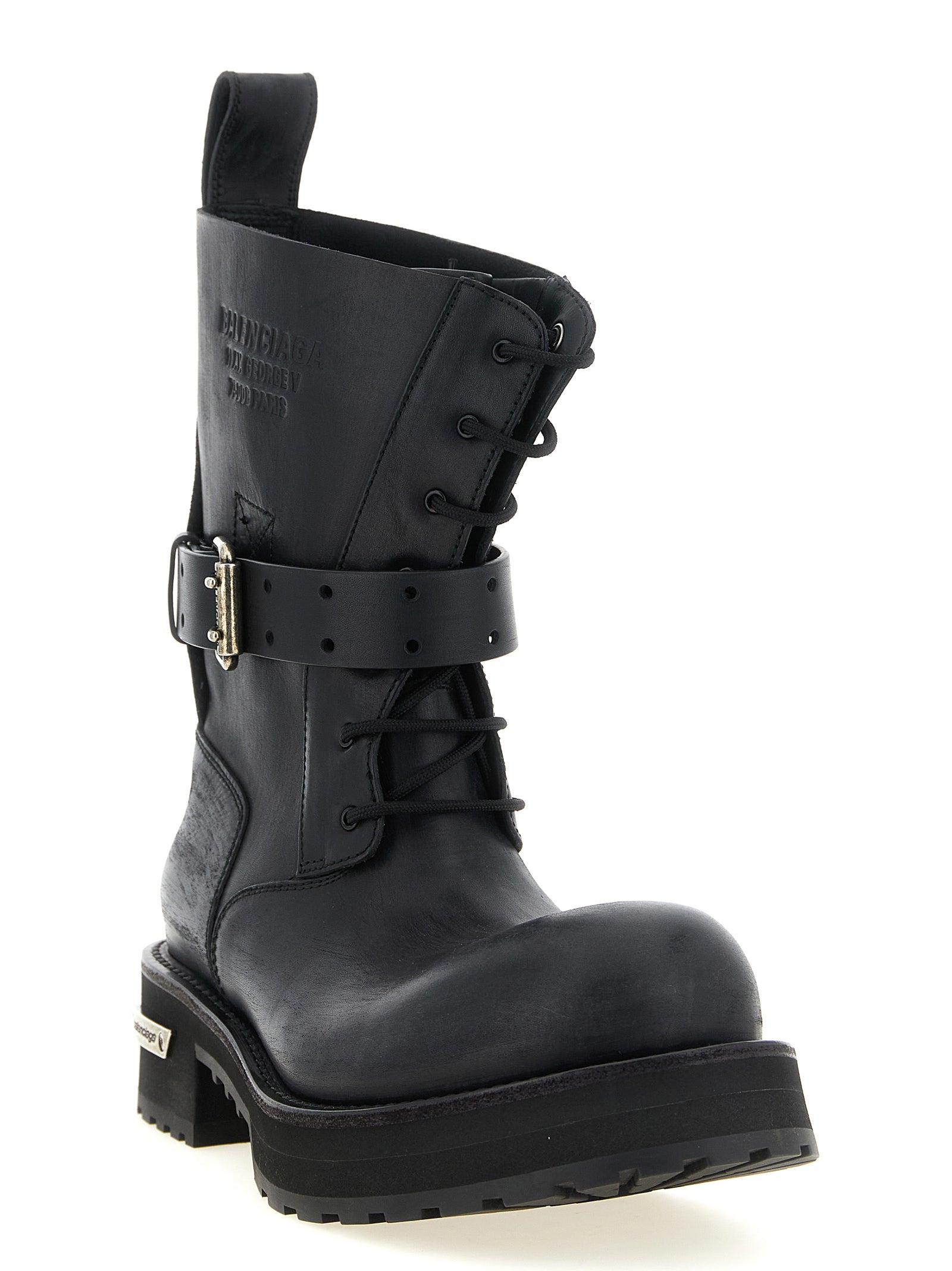 Balenciaga Schwarze Stiefeletten aus Kalbsleder