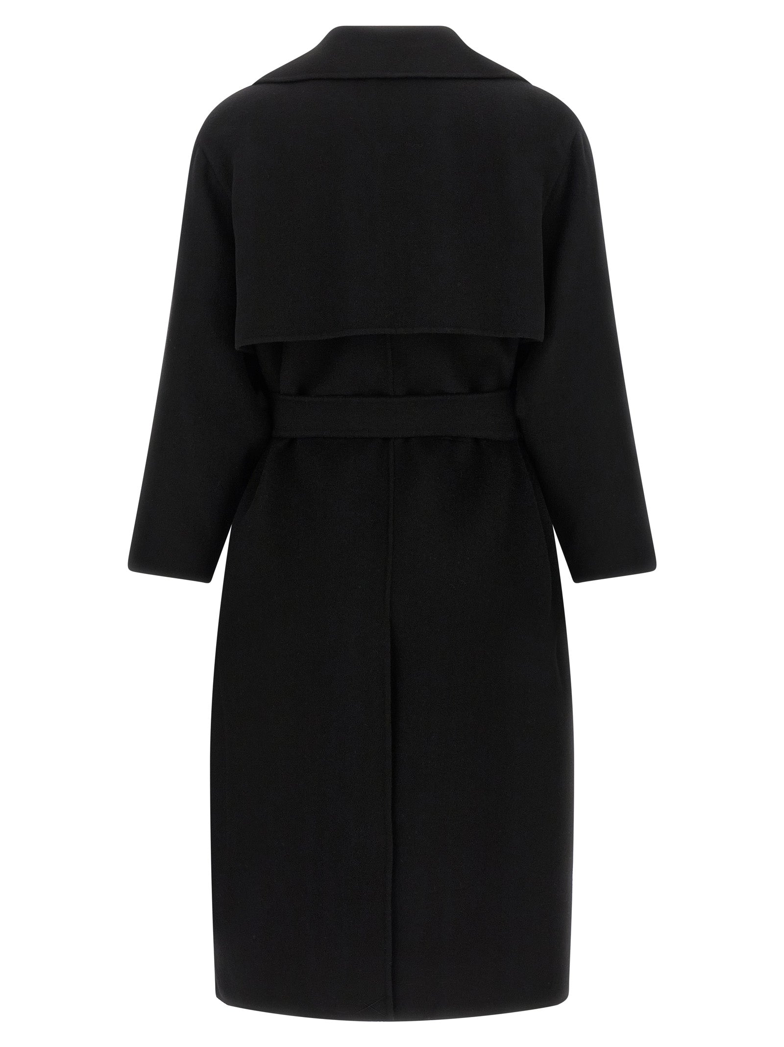 Max Mara Schwarzer Wollmantel aus reiner Schurwolle