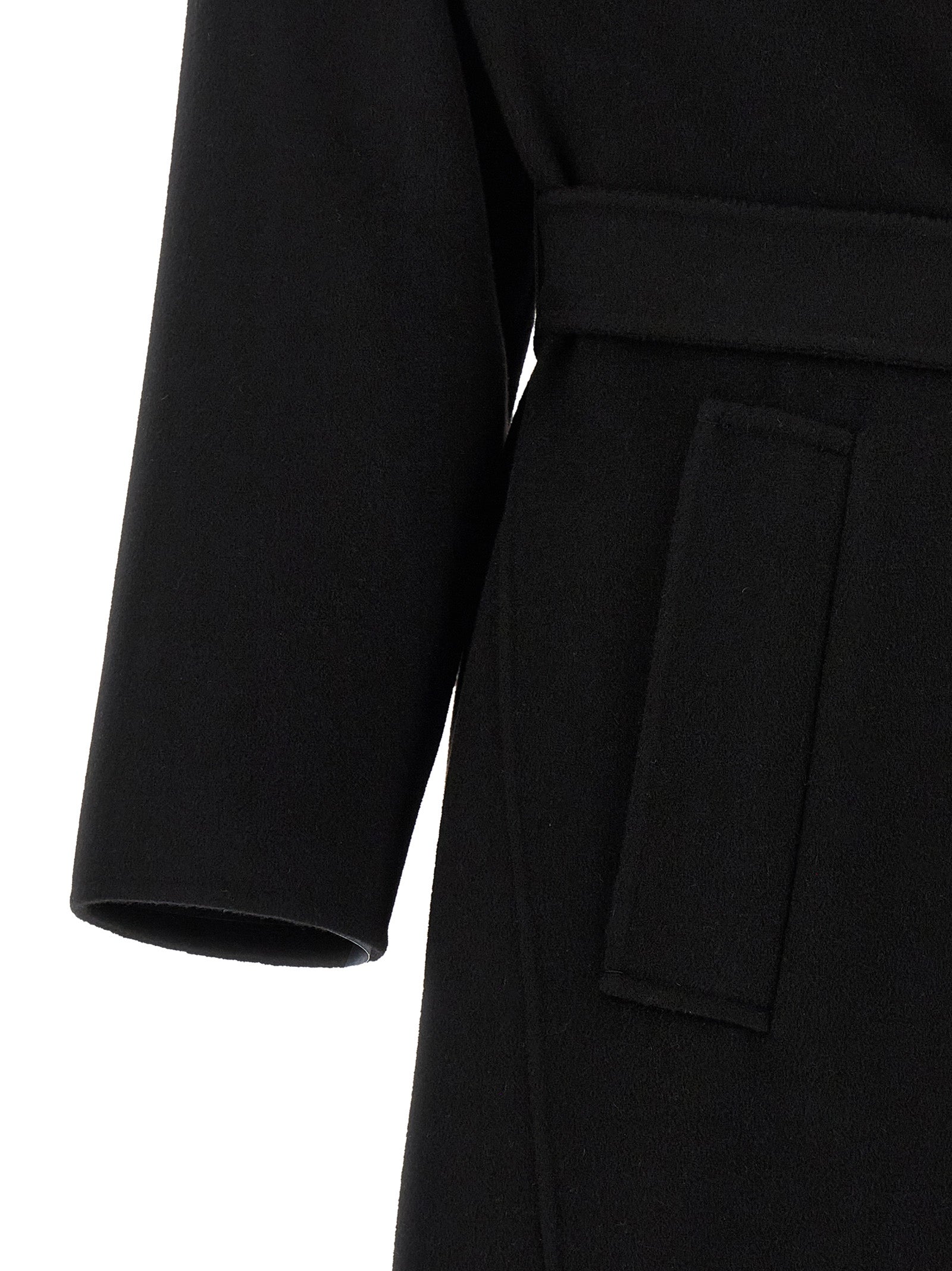 Max Mara Schwarzer Wollmantel aus reiner Schurwolle