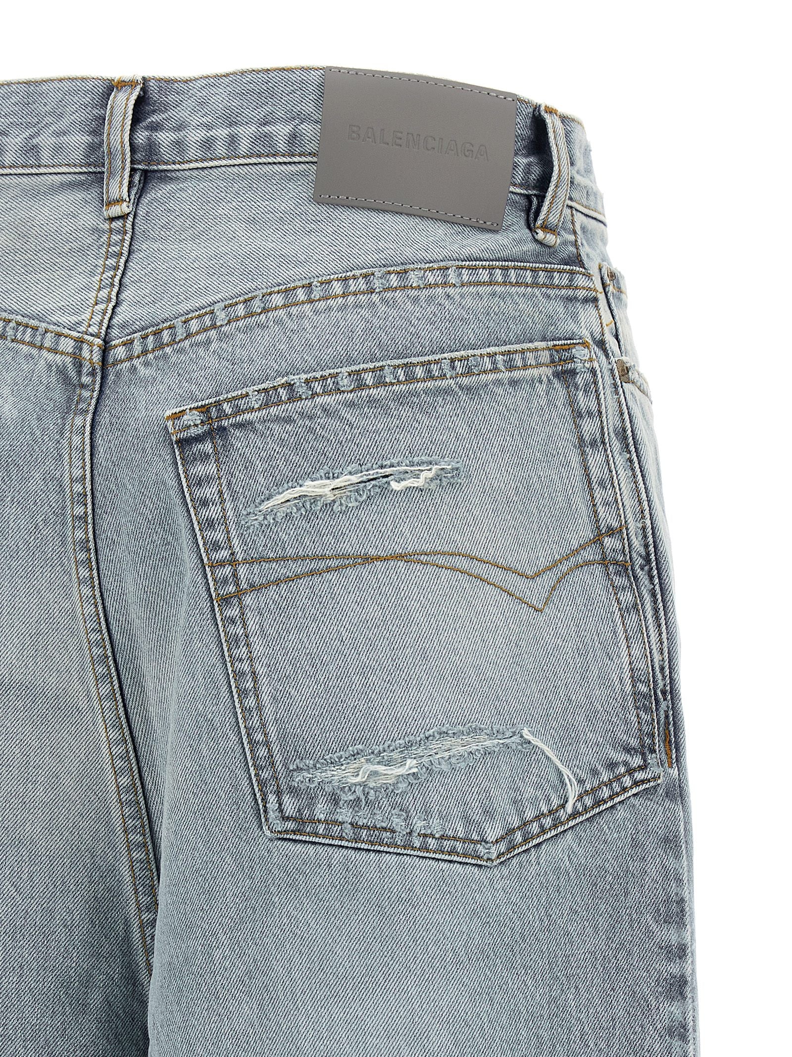 Balenciaga Blaue Baumwolljeans im Relaxed Fit