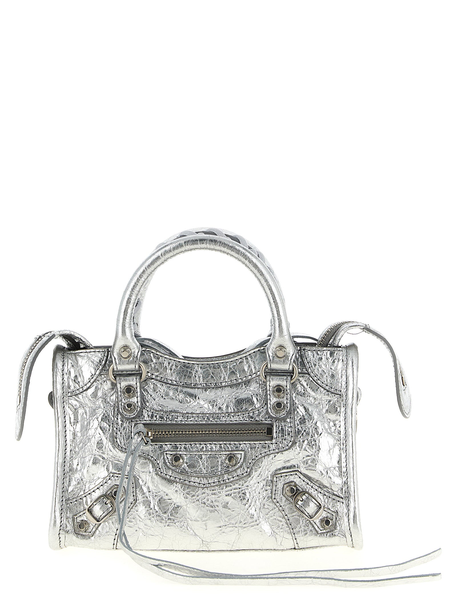 Balenciaga Umhängetasche aus silbernem Lammleder