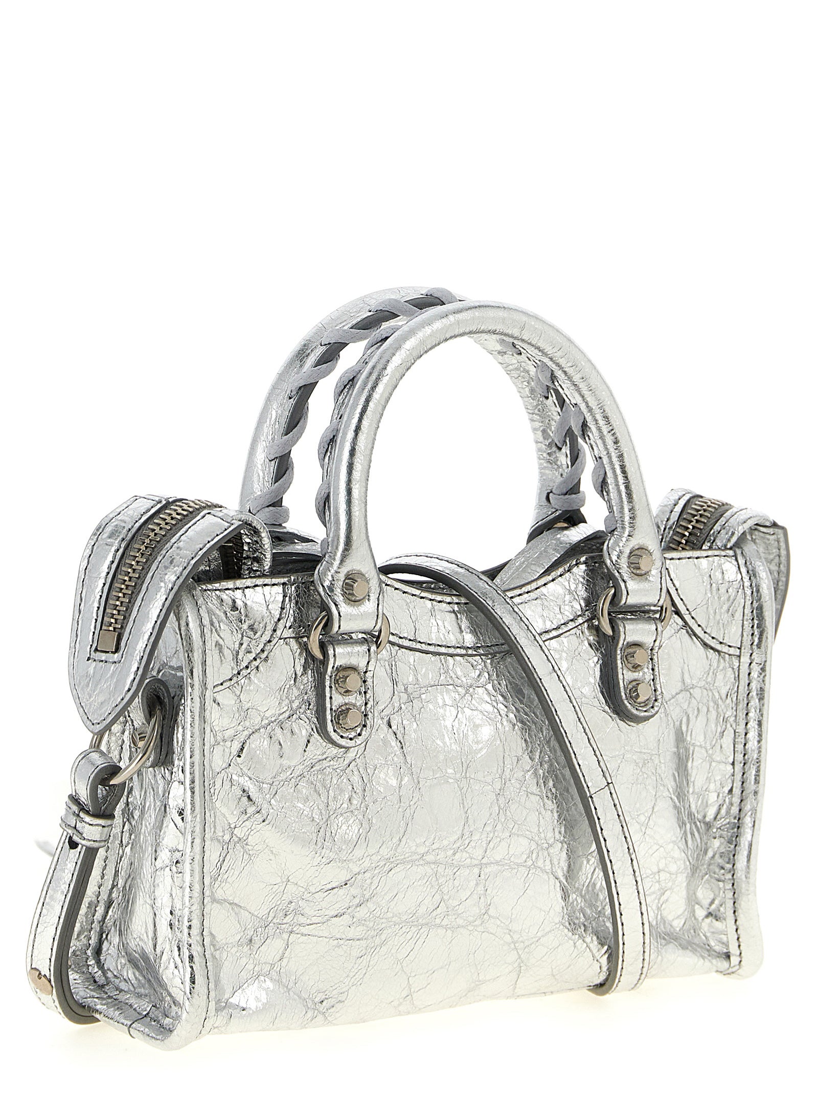 Balenciaga Umhängetasche aus silbernem Lammleder