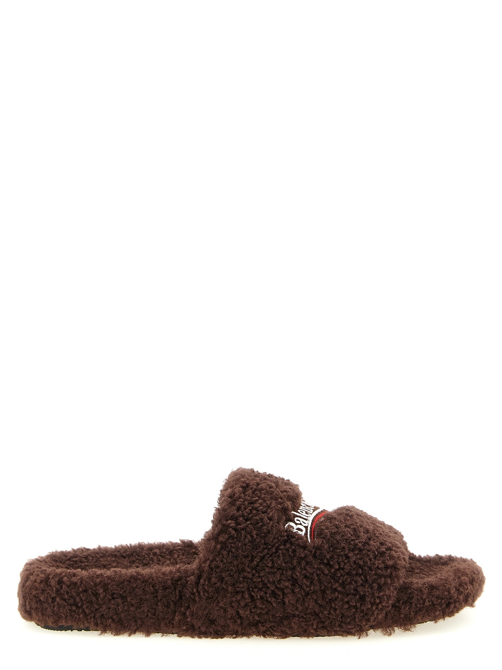 Balenciaga Braune Polyester-Slipper