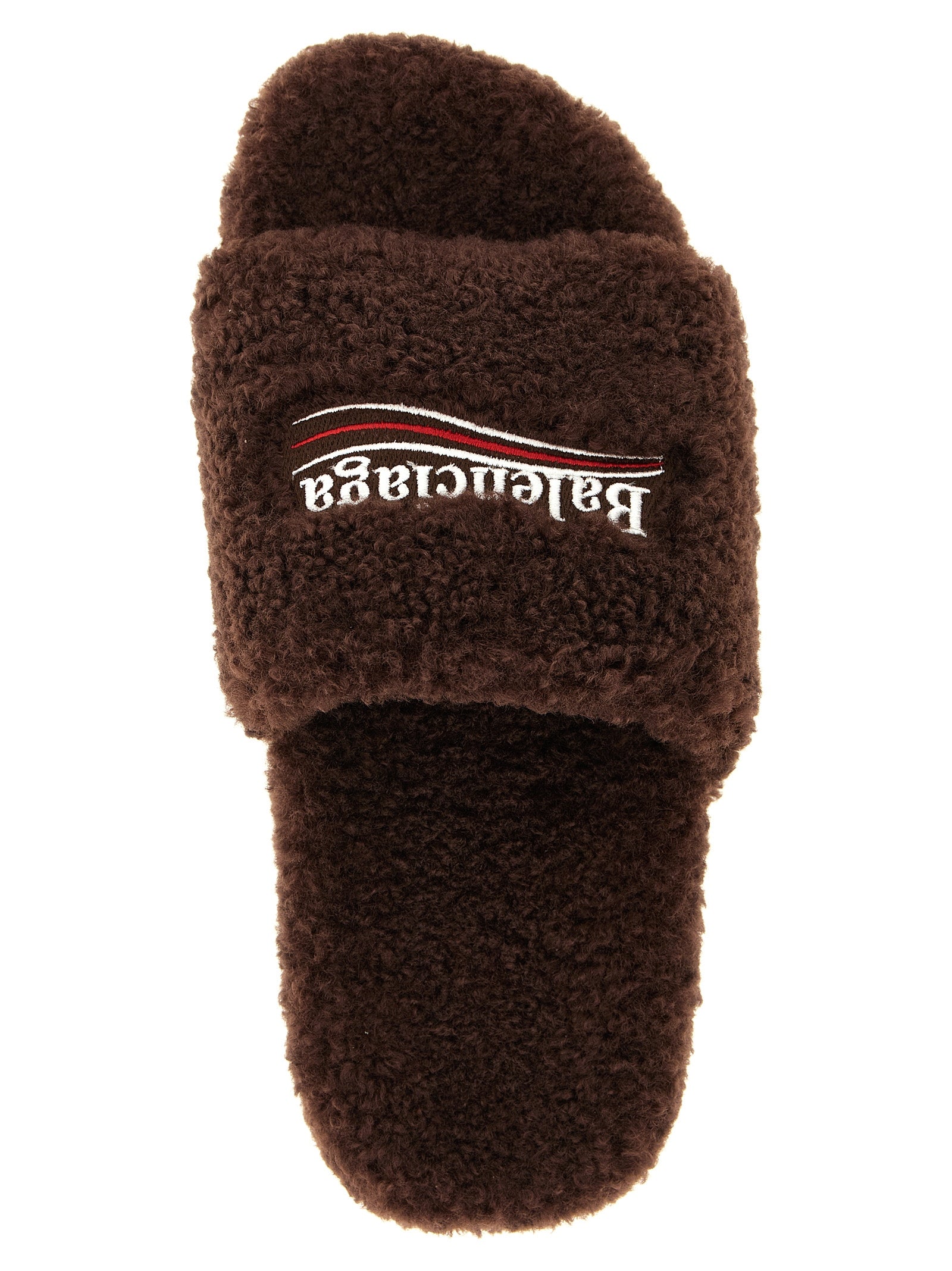 Balenciaga Braune Polyester-Slipper