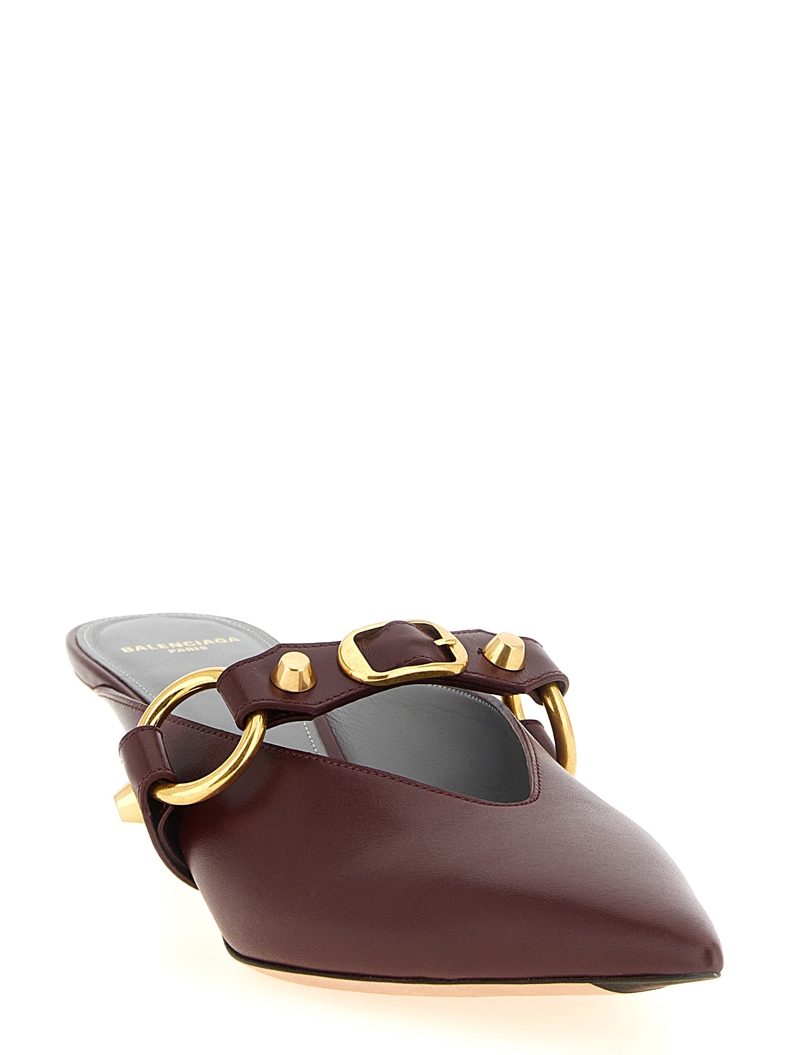 Balenciaga Pumps mit mittlerem Absatz aus bordeauxrotem Kalbsleder