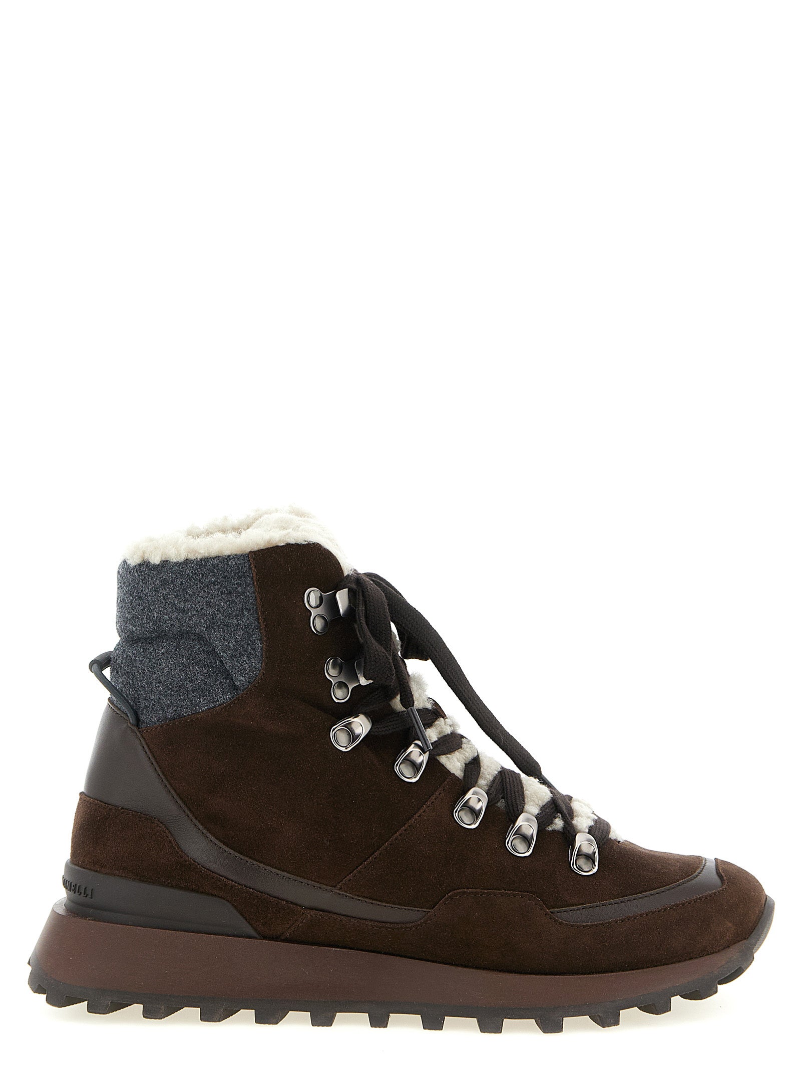 Brunello Cucinelli Ankle Boots aus braunem Kalbsleder