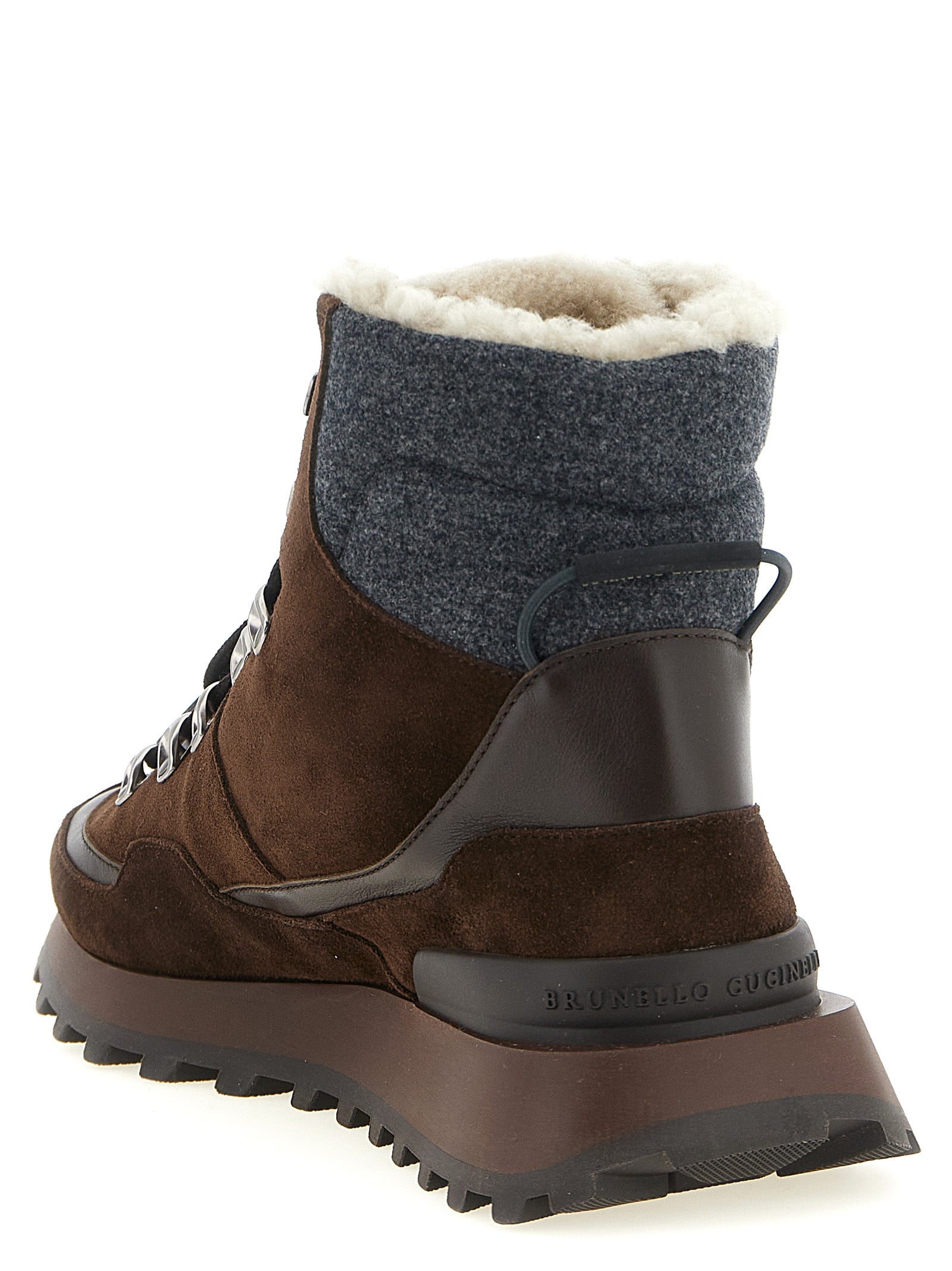 Brunello Cucinelli Ankle Boots aus braunem Kalbsleder
