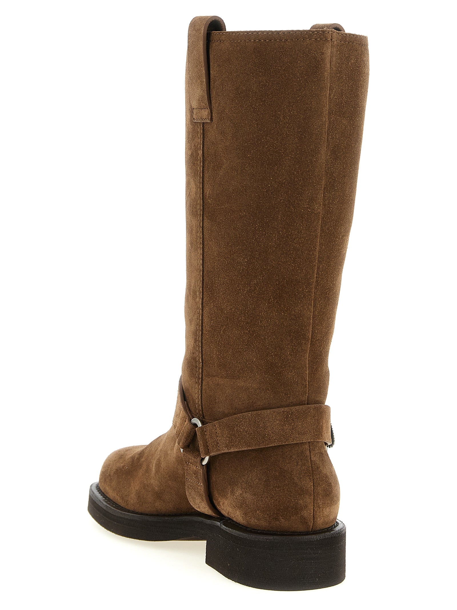 Brunello Cucinelli Braun Kalbsleder Overknee-Stiefel