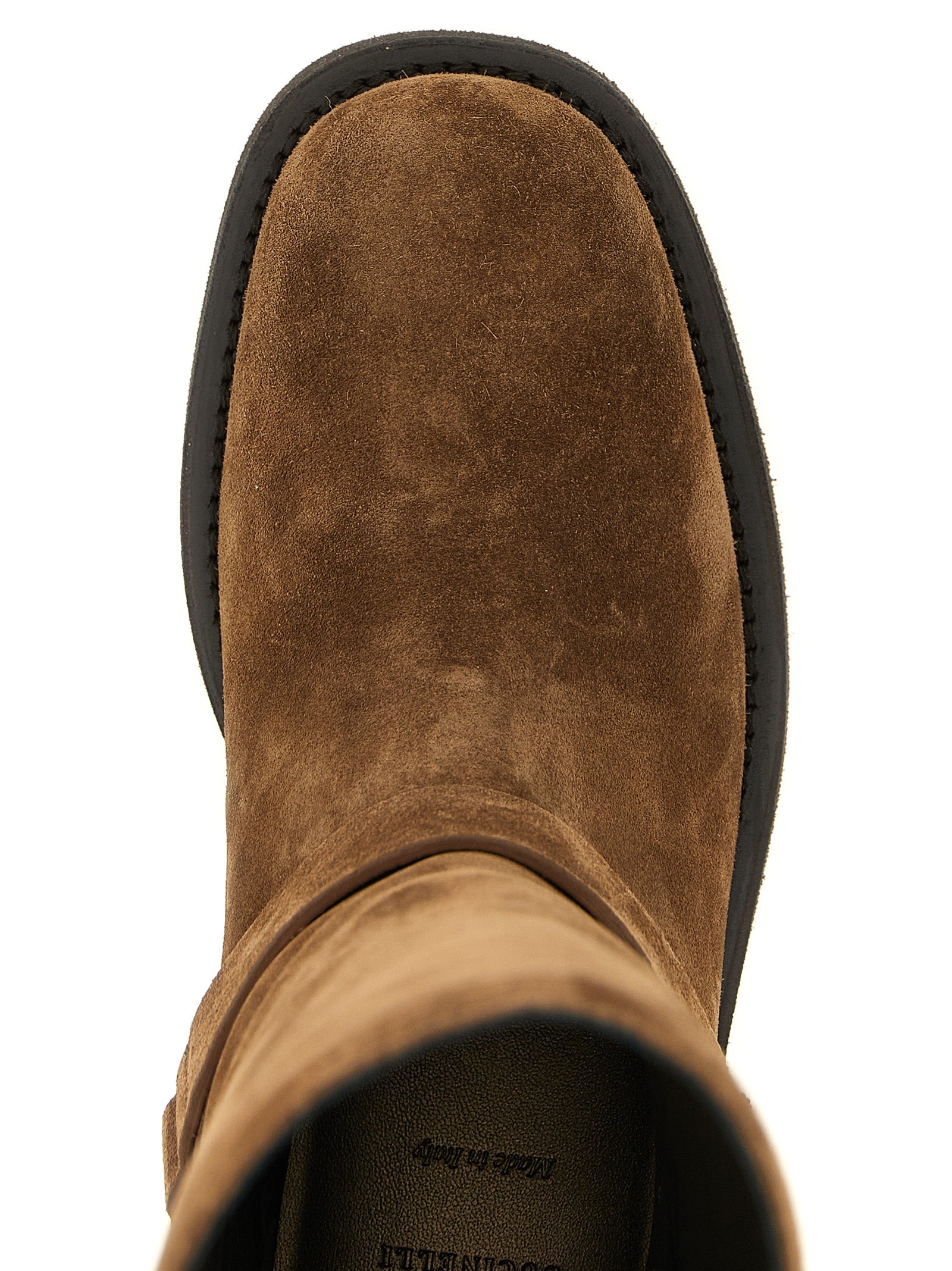 Brunello Cucinelli Braun Kalbsleder Overknee-Stiefel