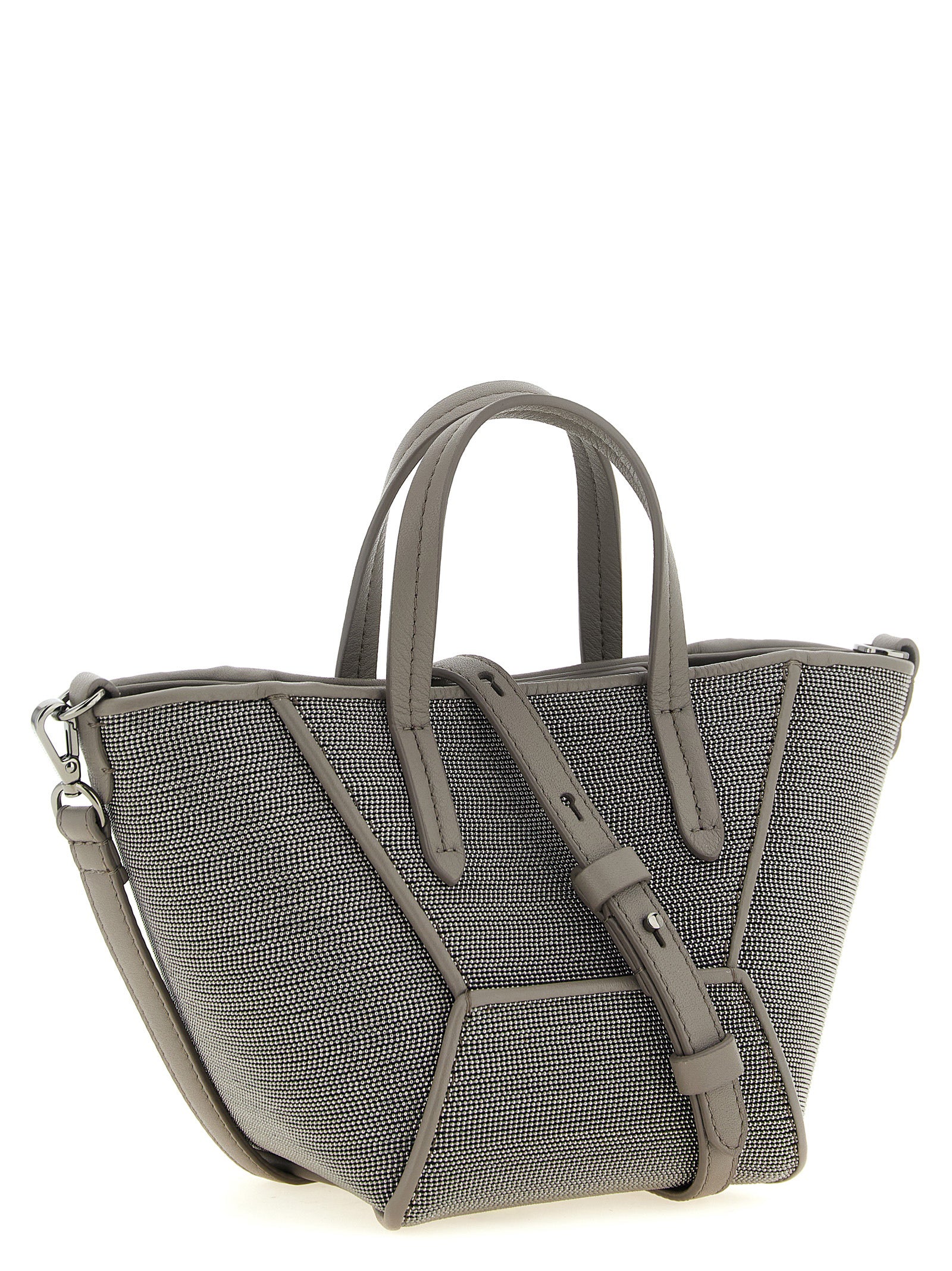Brunello Cucinelli Graue Kalbsleder-Handtasche