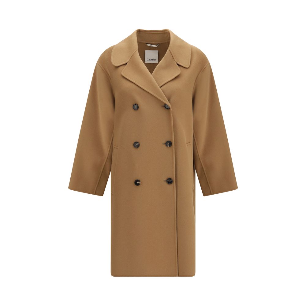 'S Max Mara Beige Wollmantel Oves Aries