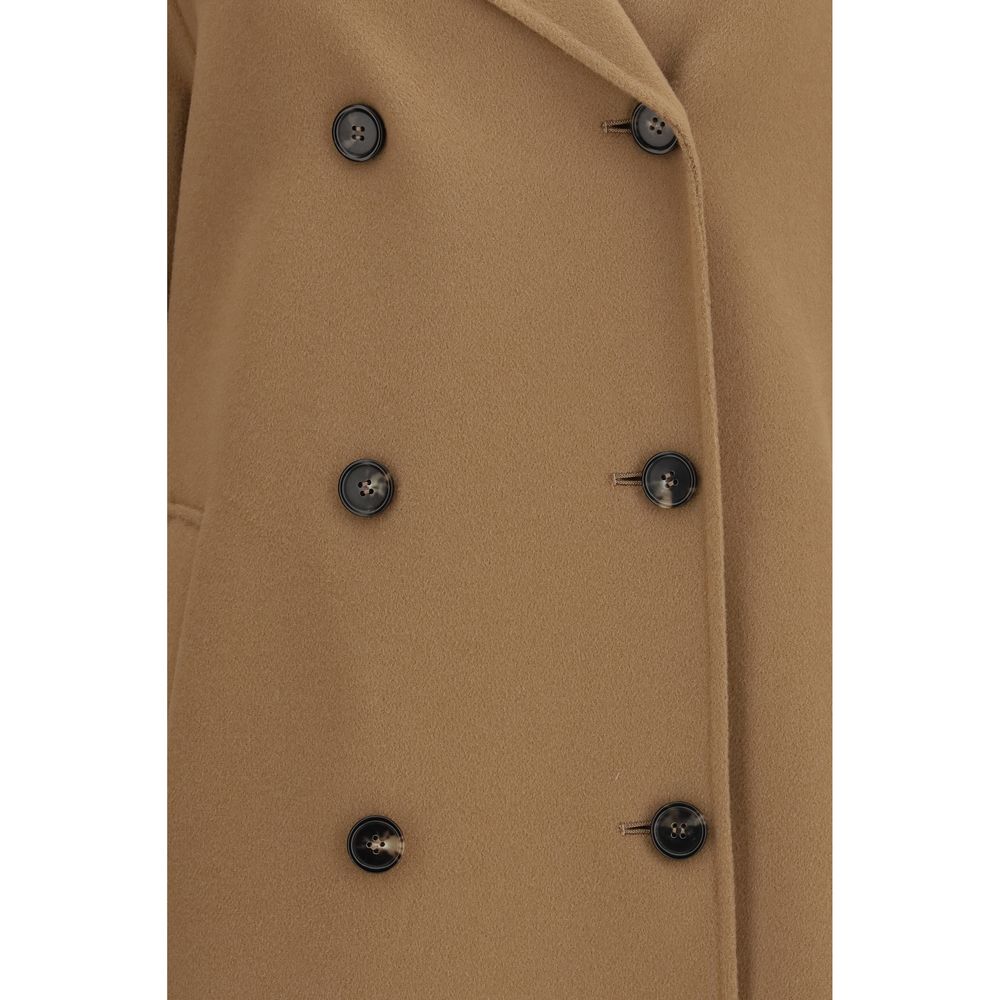 'S Max Mara Beige Wollmantel Oves Aries