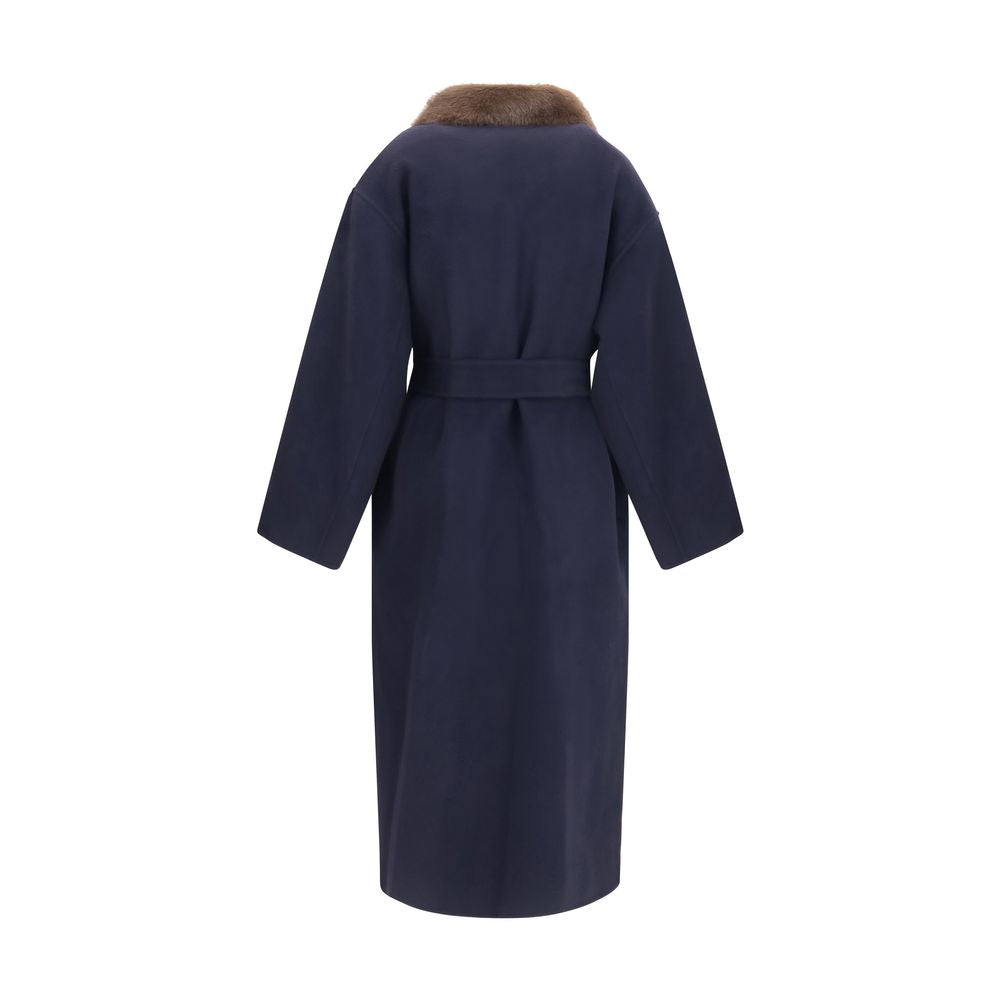 P.A.R.O.S.H. Blauer Wollmantel Oves Aries