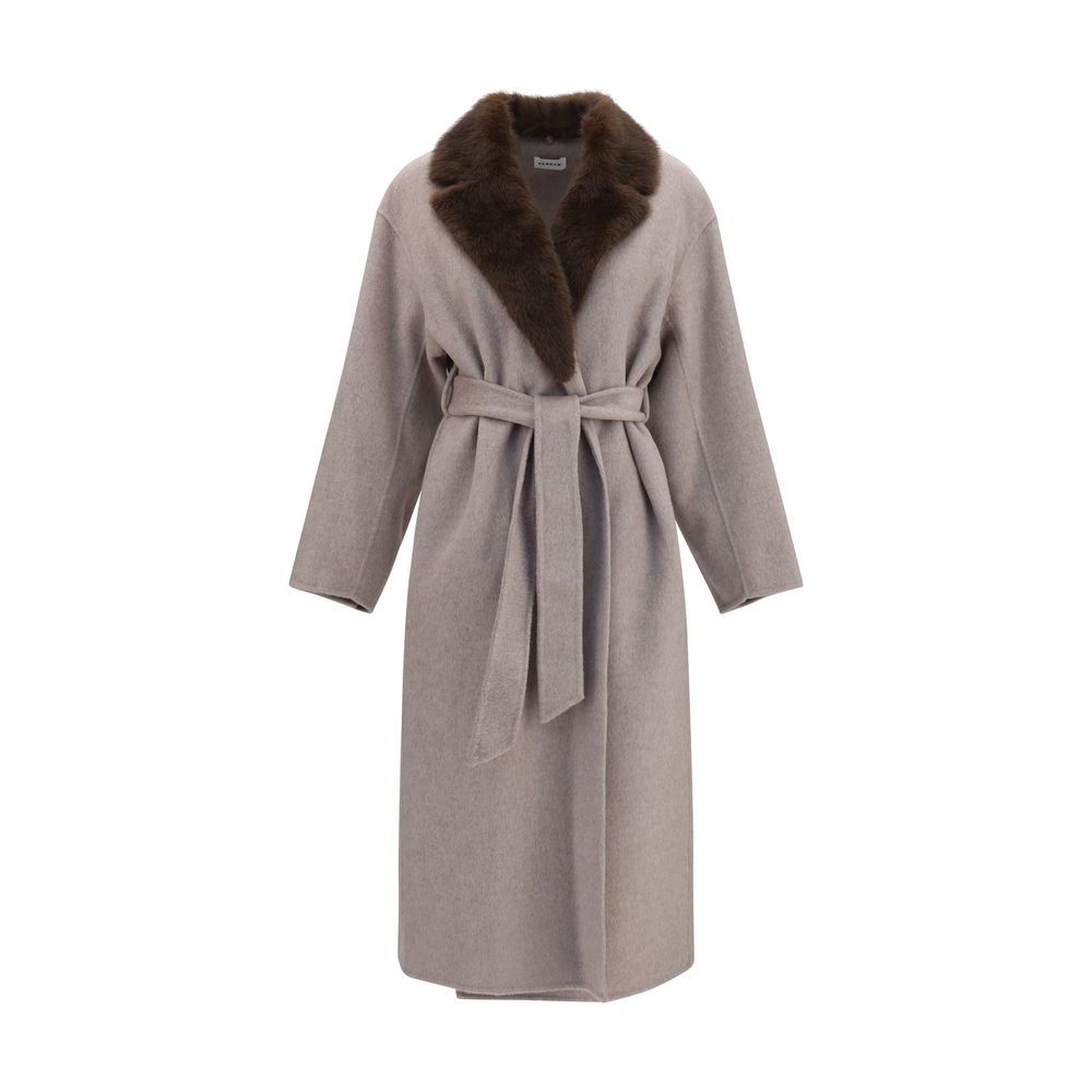 P.A.R.O.S.H. Beige Wollmantel Oves Aries