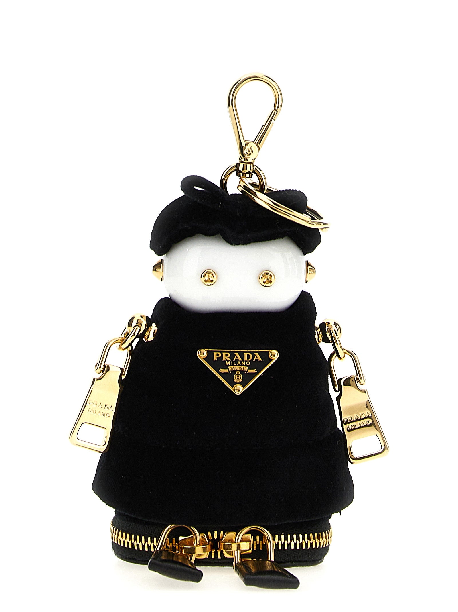 Prada Schwarzer Schlüsselanhänger aus Metall