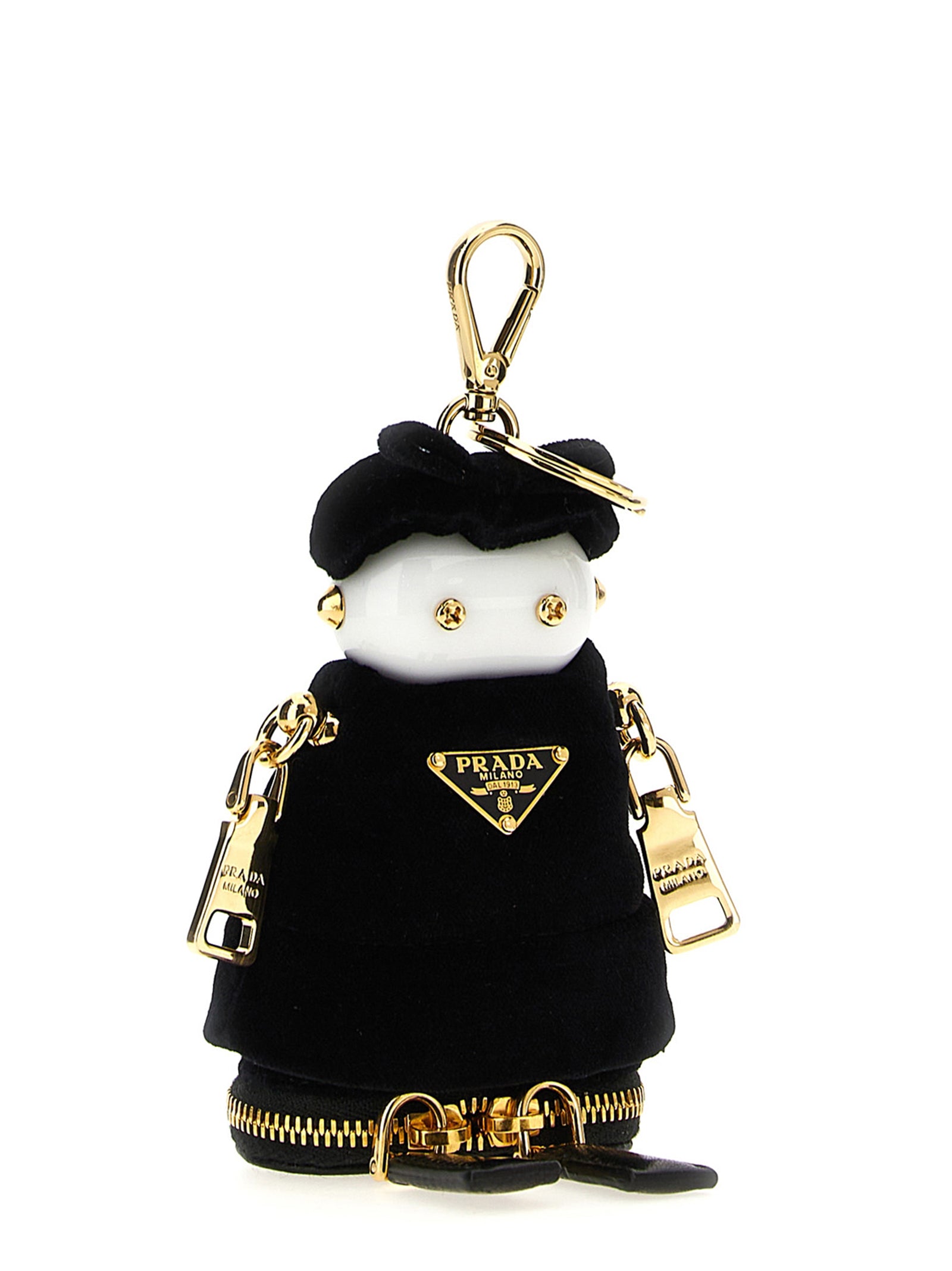 Prada Schwarzer Schlüsselanhänger aus Metall