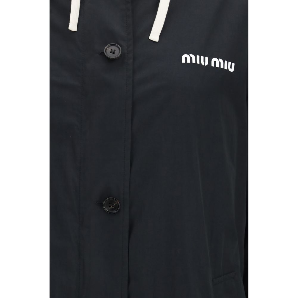 Miu Miu Schwarzer Baumwollmantel