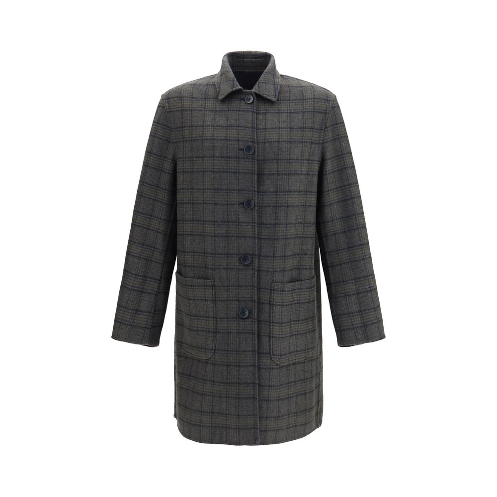 Etro Blauer Wollmantel Oves Aries