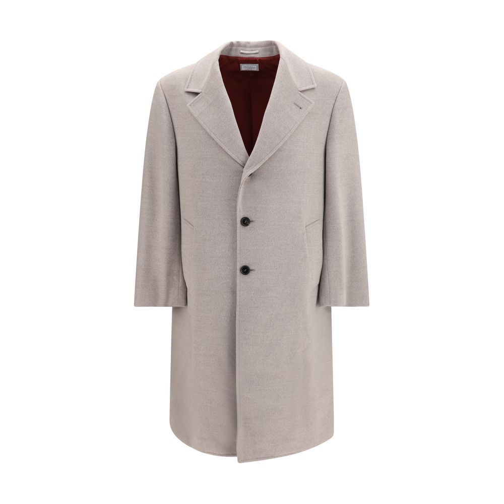 Brunello Cucinelli Beige Wollmantel Oves Aries