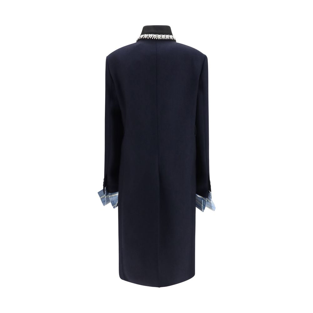 Prada Blauer Wollmantel Oves Aries