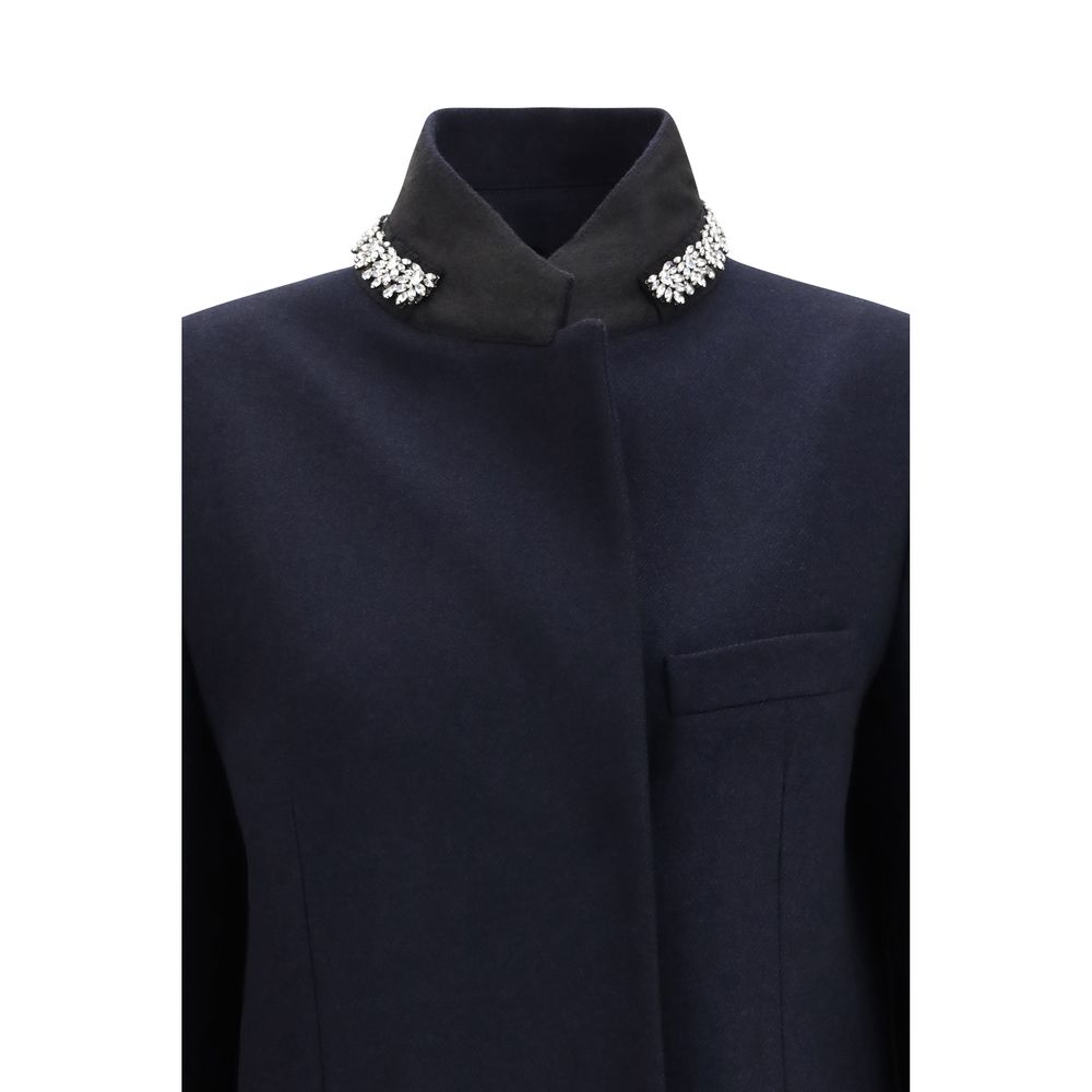 Prada Blauer Wollmantel Oves Aries
