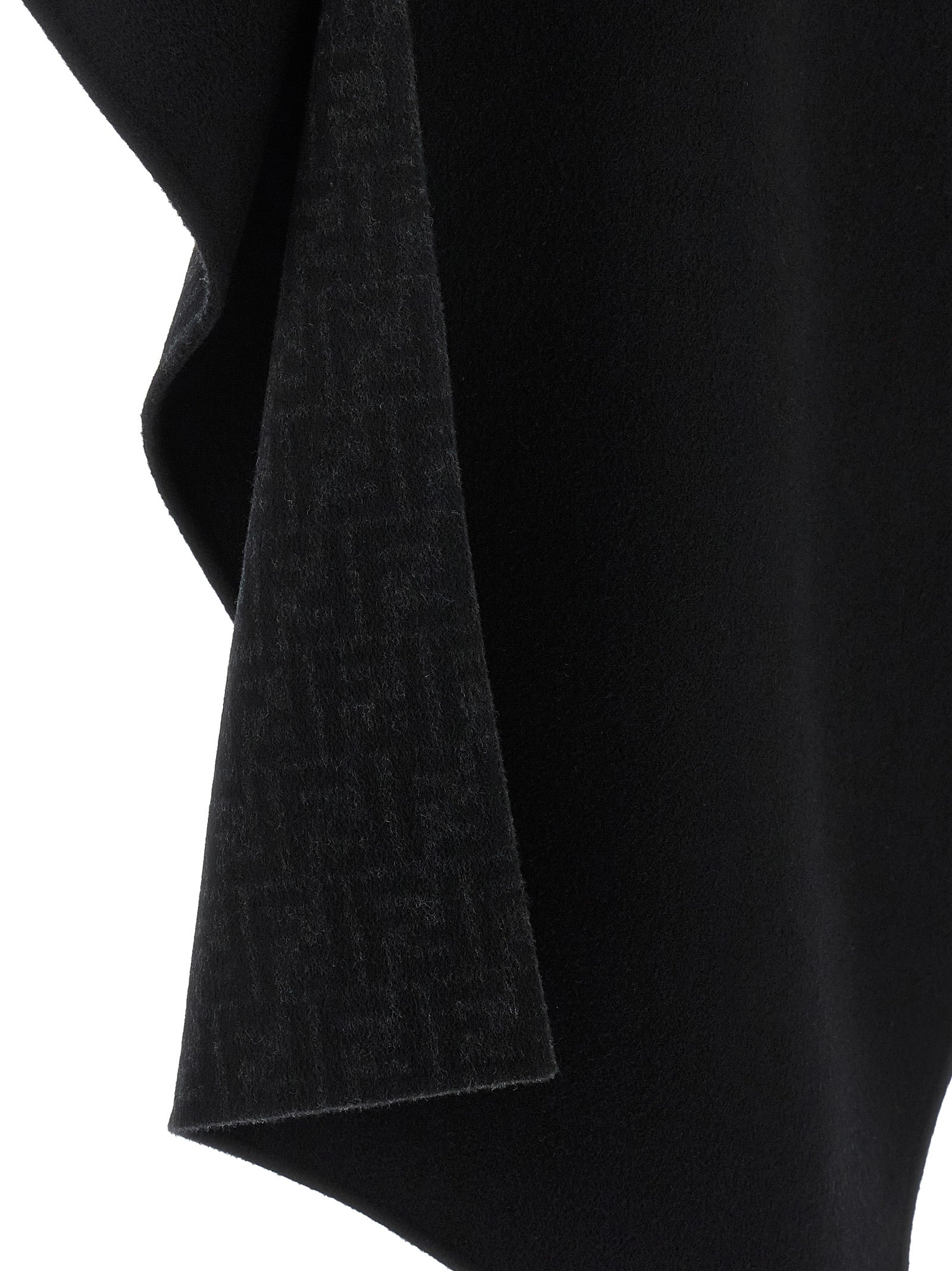 Fendi Schwarzer Wollmantel aus reiner Schurwolle