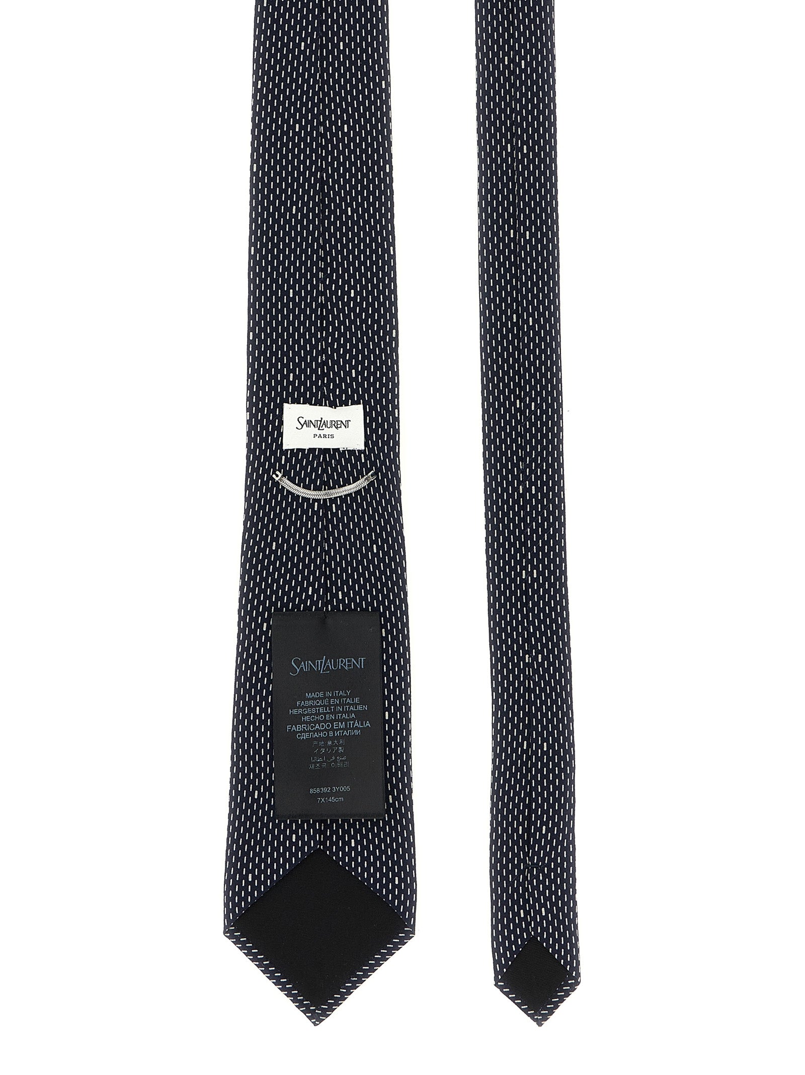 Saint Laurent Blaue Seidenkrawatte