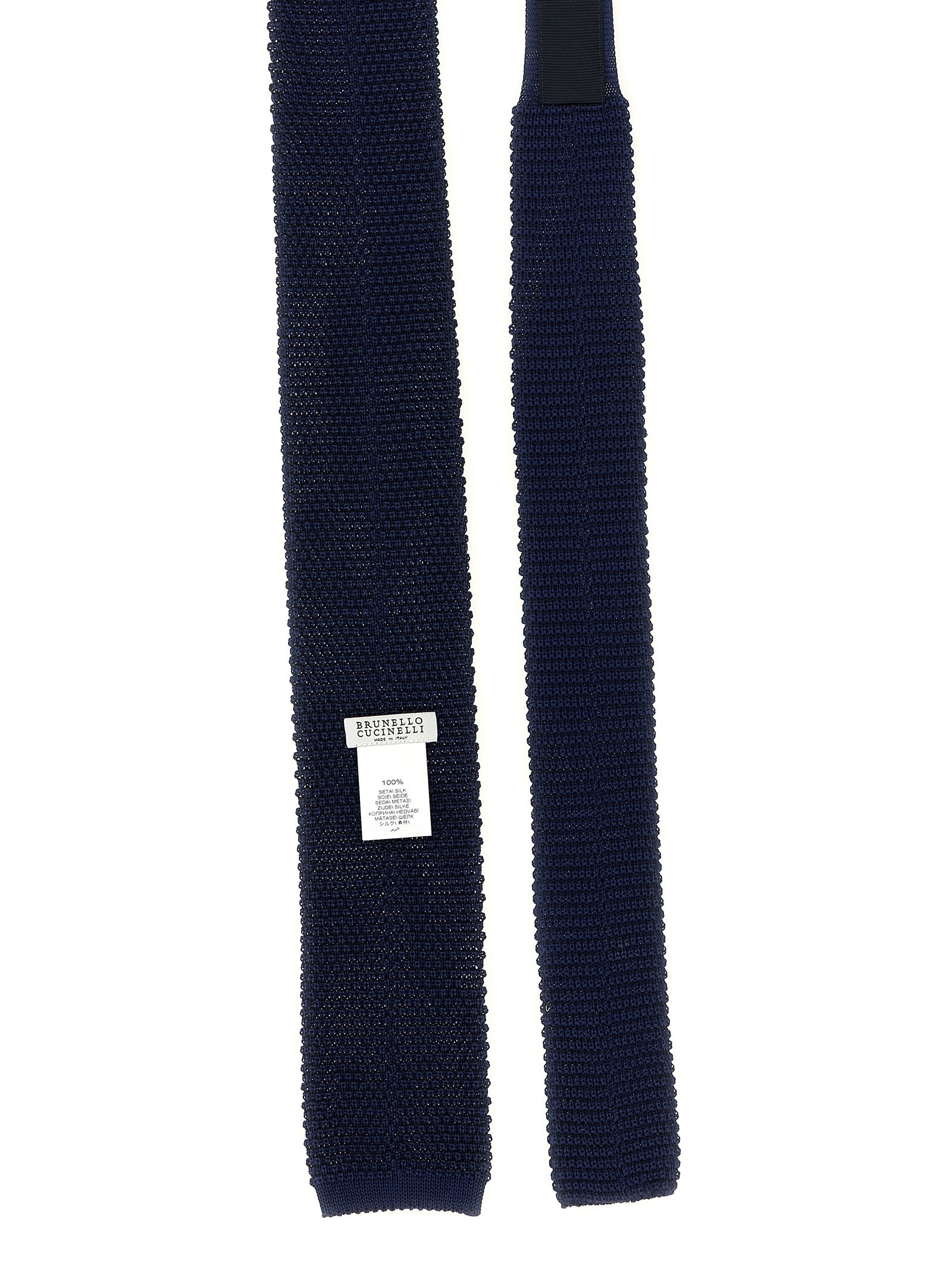 Brunello Cucinelli Blaue Seidenkrawatte