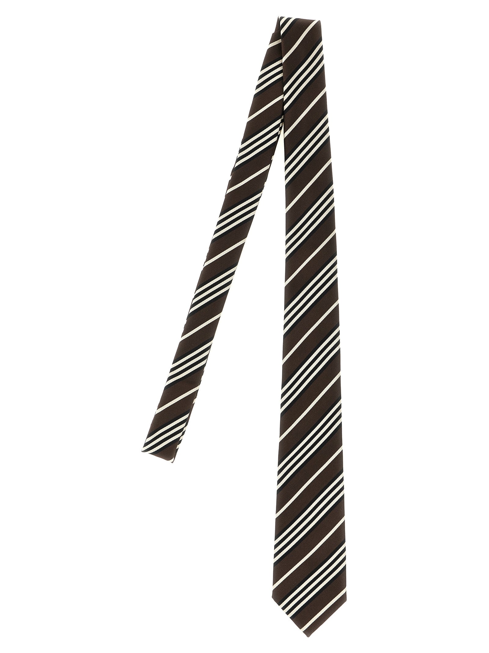 Saint Laurent Braune Seidenkrawatte