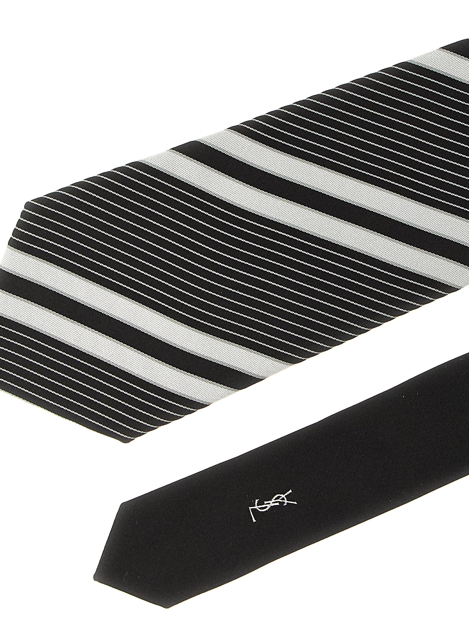 Saint Laurent Zweifarbige Seidenkrawatte
