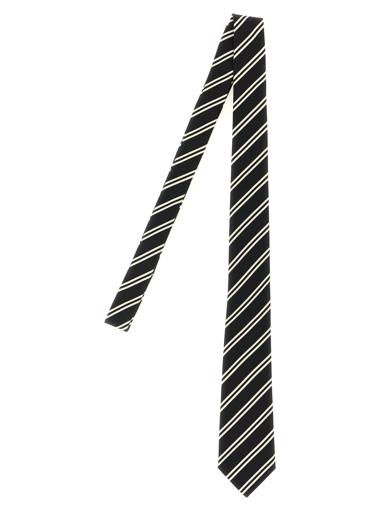 Saint Laurent Schwarze Seidenkrawatte