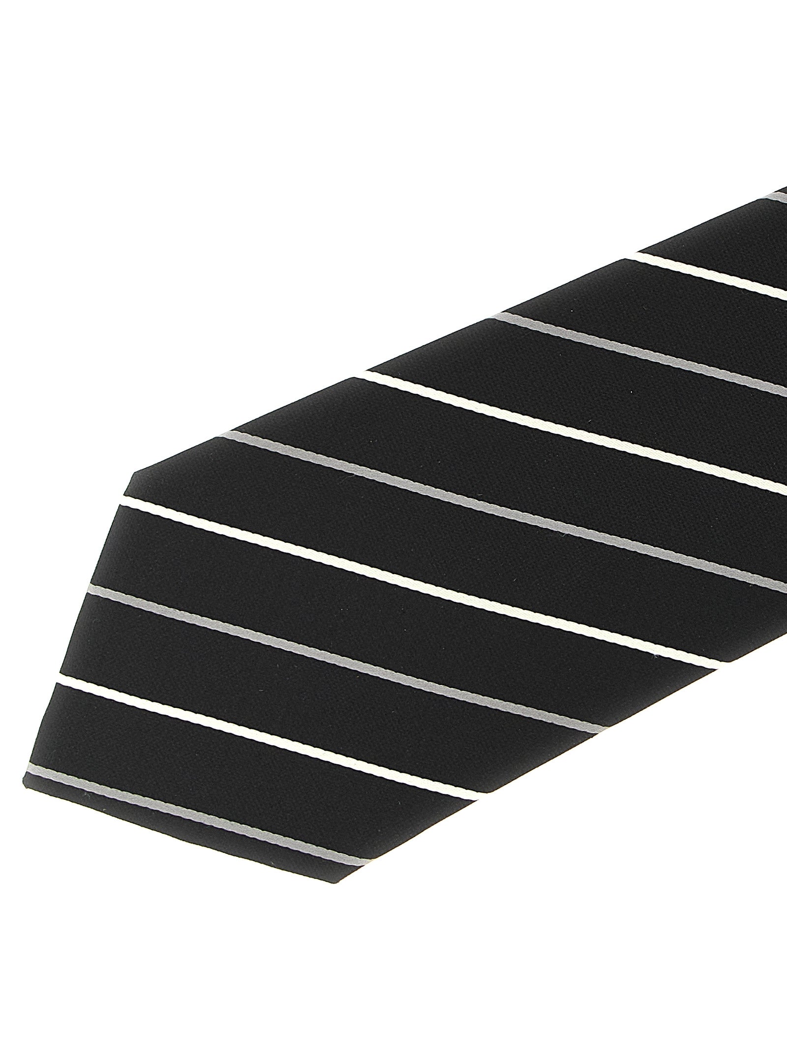 Saint Laurent Schwarze Seidenkrawatte