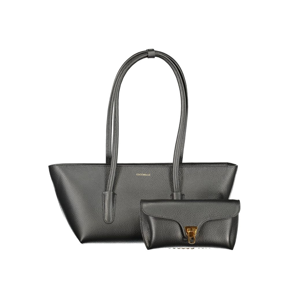 Coccinelle Schwarze Leder Damentasche