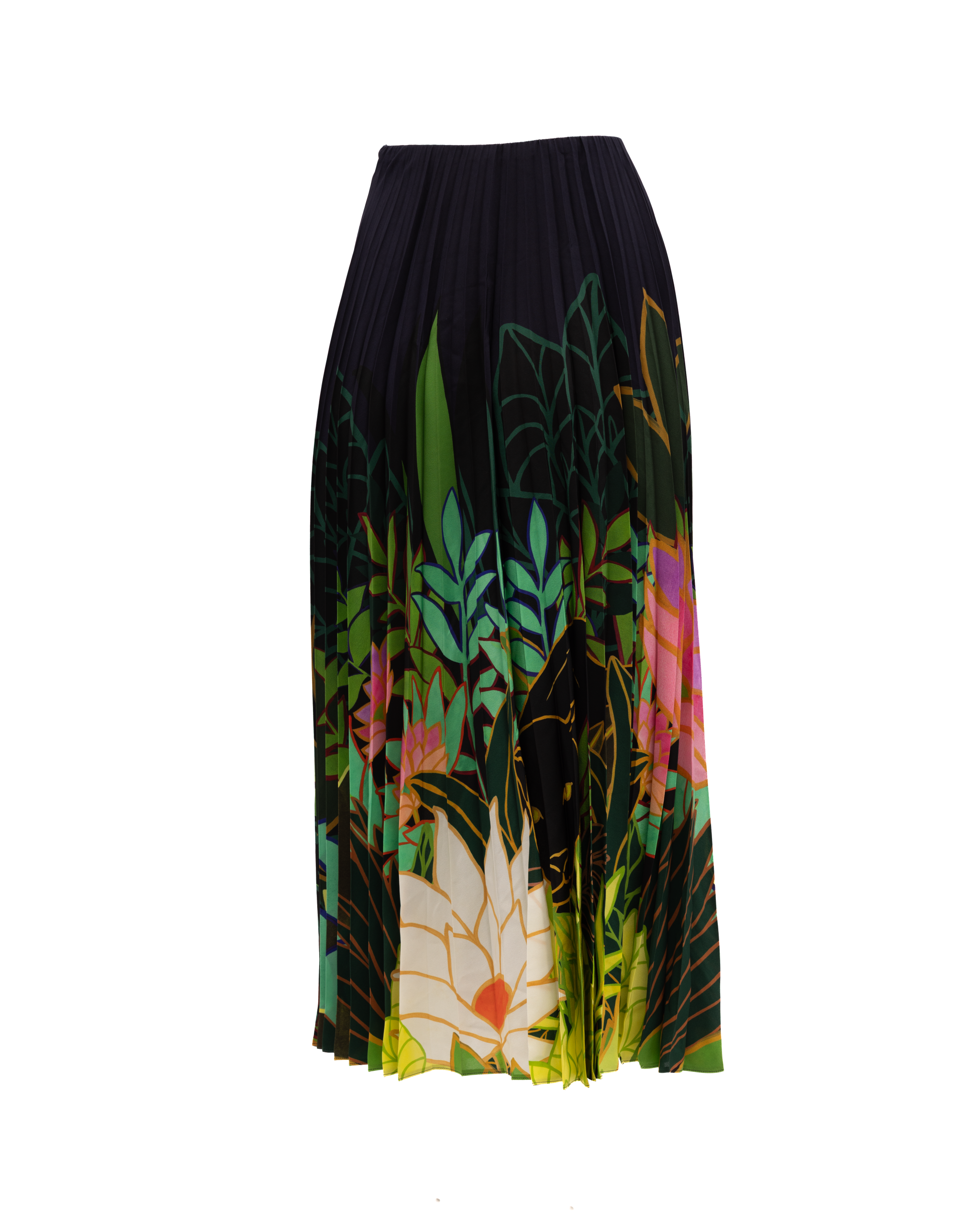 Valentino Garavani Maxi-Rock mit Blumenprint und Falten