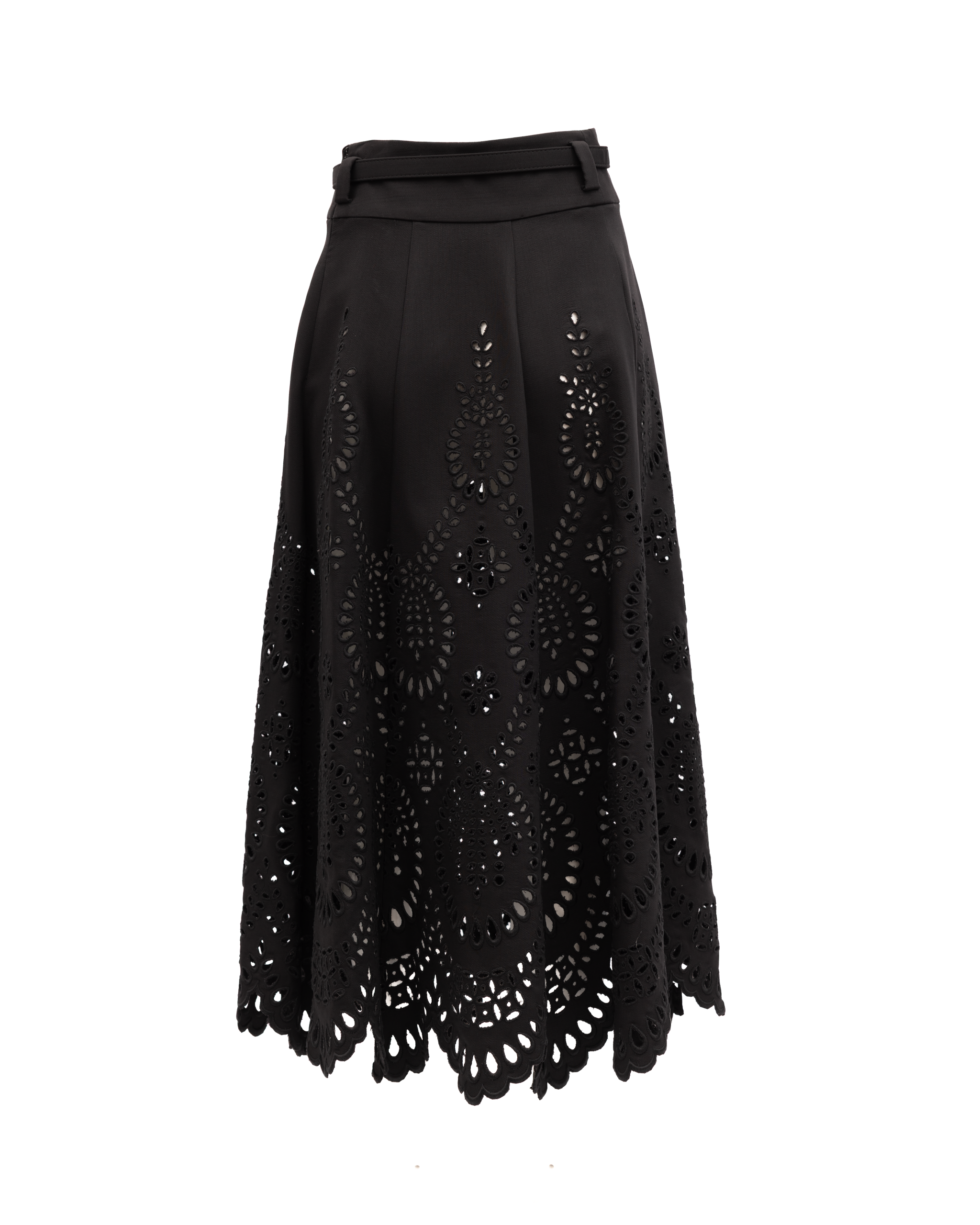 Valentino Garavani Midirock mit floralen Cut-Outs in Schwarz