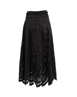 Valentino Garavani Midirock mit floralen Cut-Outs in Schwarz