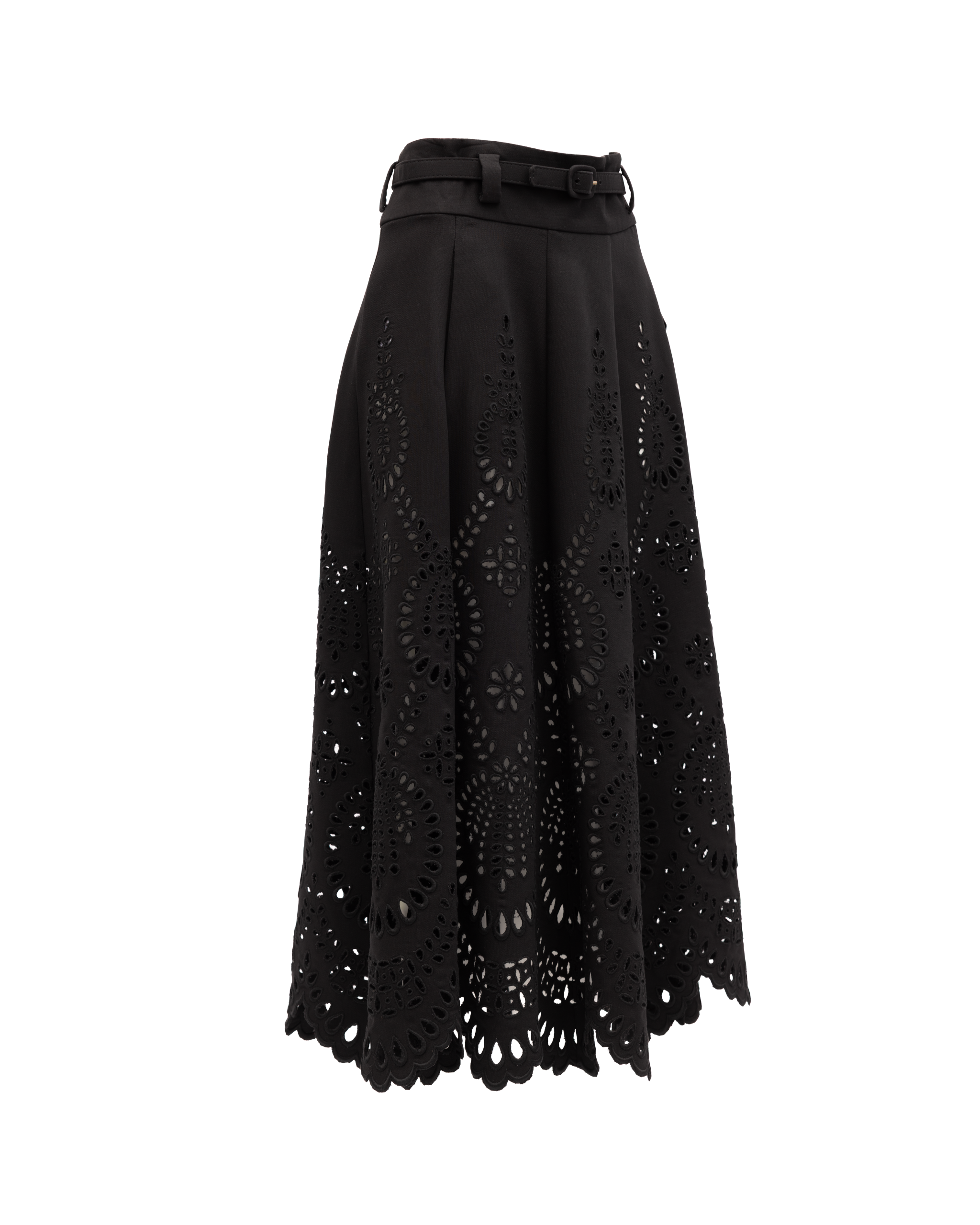 Valentino Garavani Midirock mit floralen Cut-Outs in Schwarz