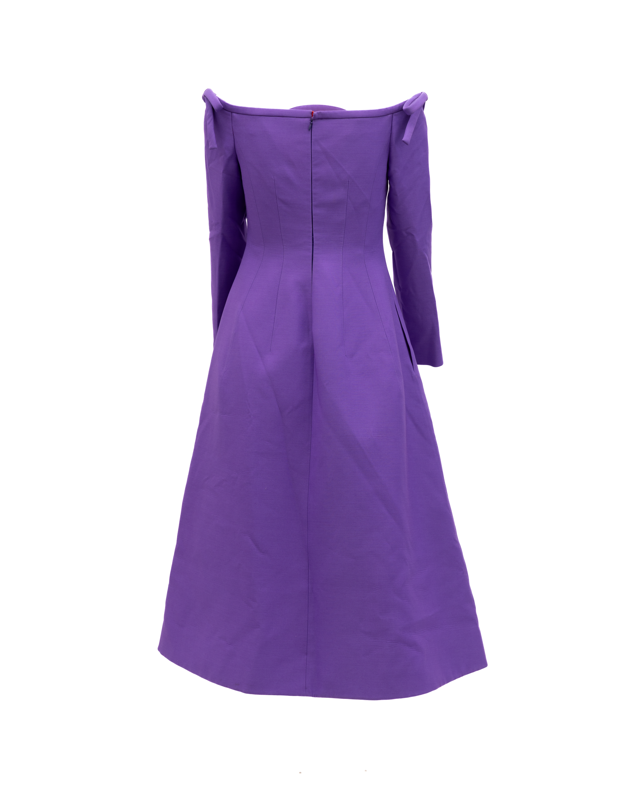Valentino Garavani Violettes Kleid mit Carmen-Ausschnitt