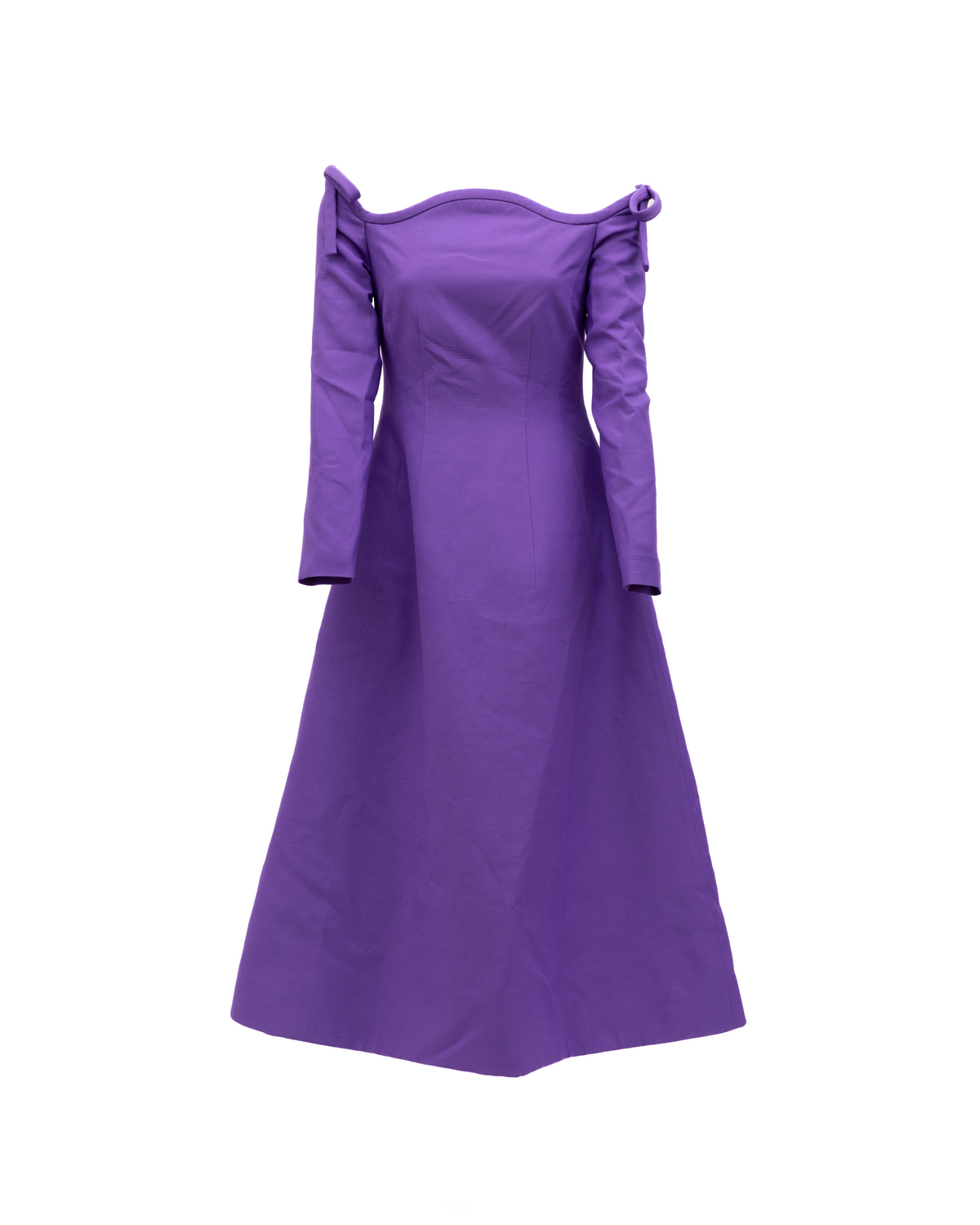 Valentino Garavani Violettes Kleid mit Carmen-Ausschnitt