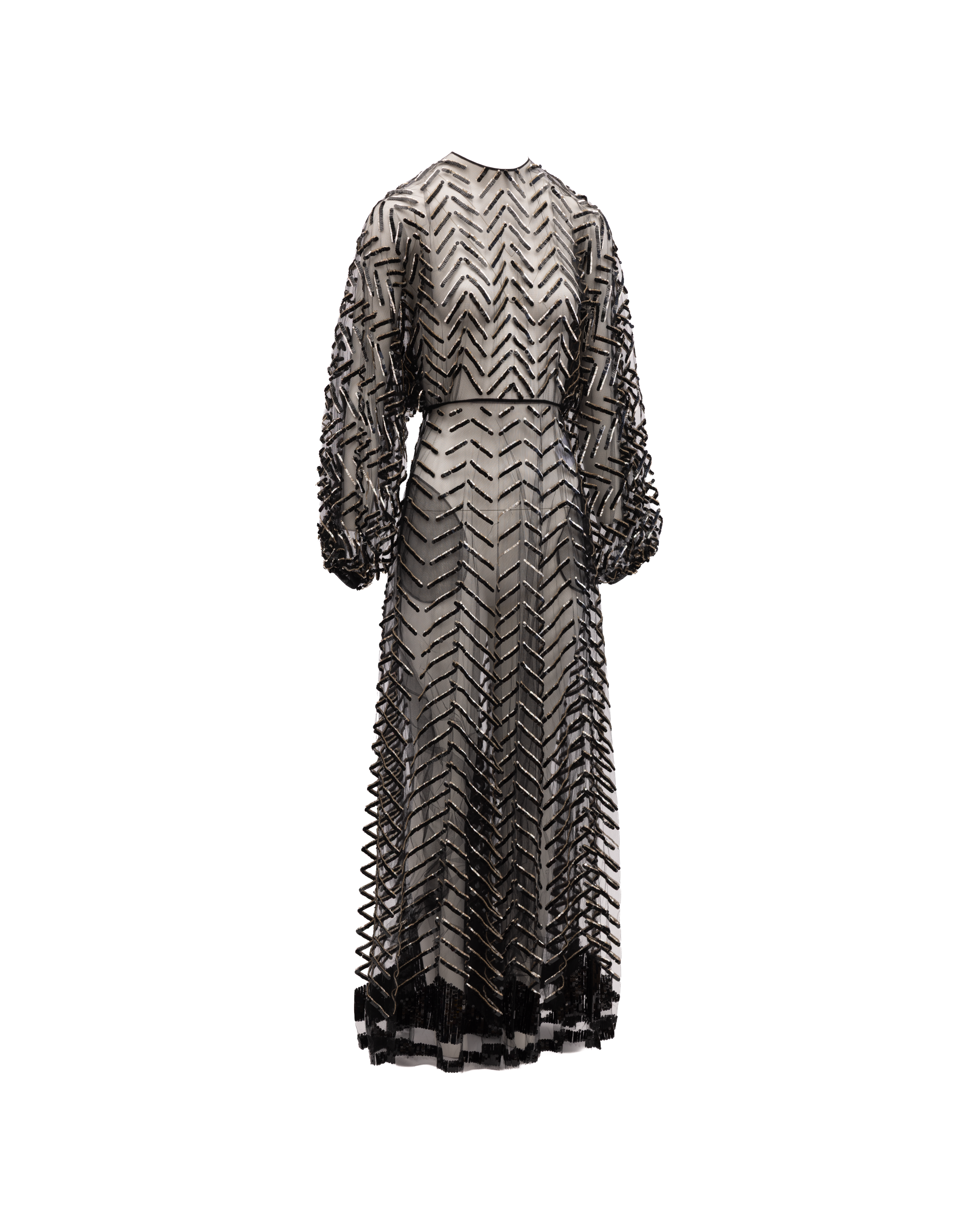 Valentino Garavani Schwarzes Abendkleid mit Stickerei