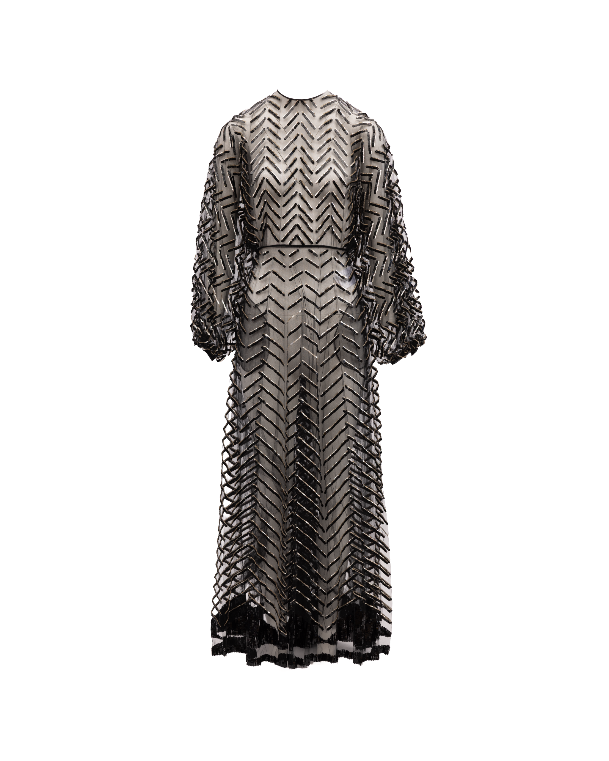 Valentino Garavani Schwarzes Abendkleid mit Stickerei