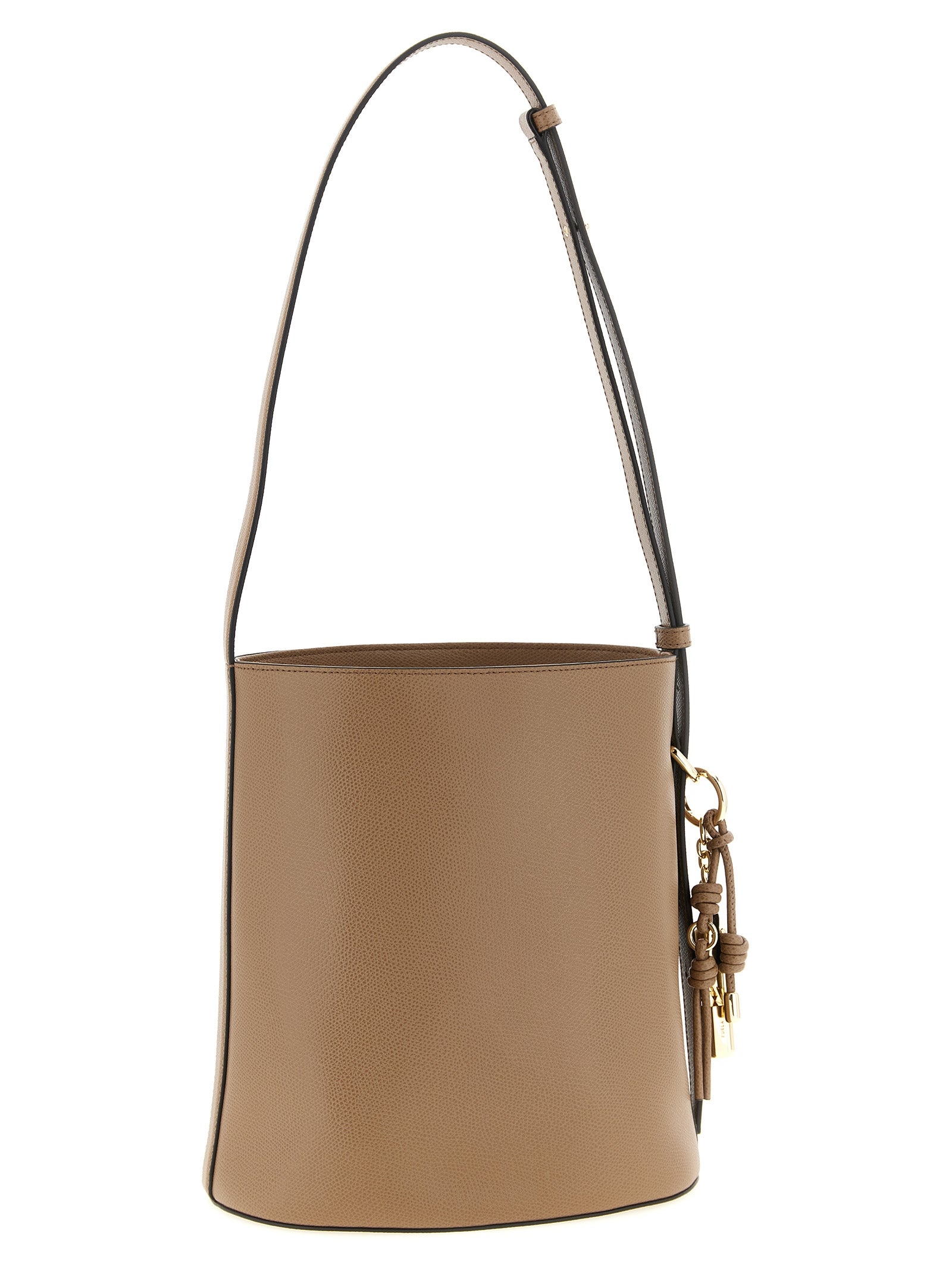 Furla Beigefarbene Kalbshaut Schultertasche