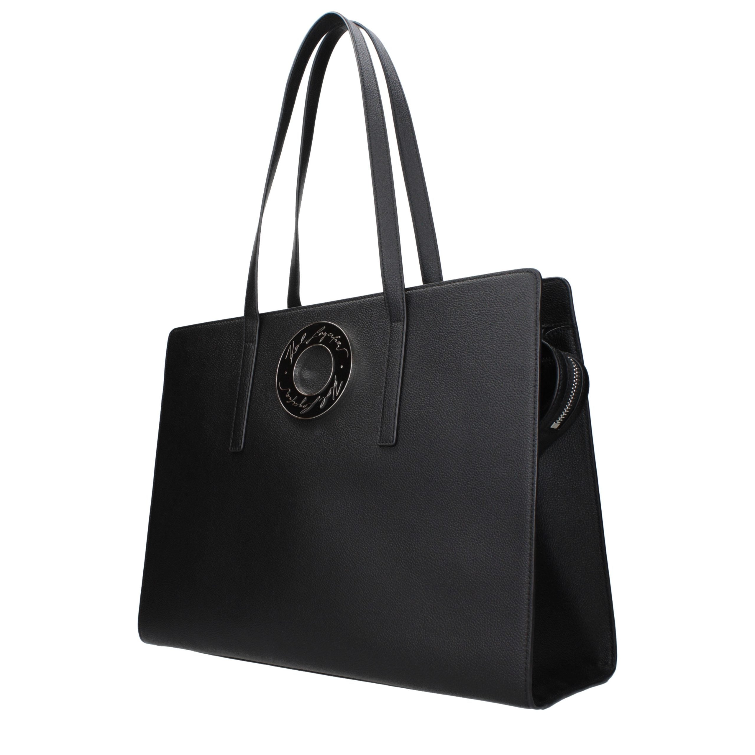 Karl Lagerfeld Schwarze Leder Umhängetasche