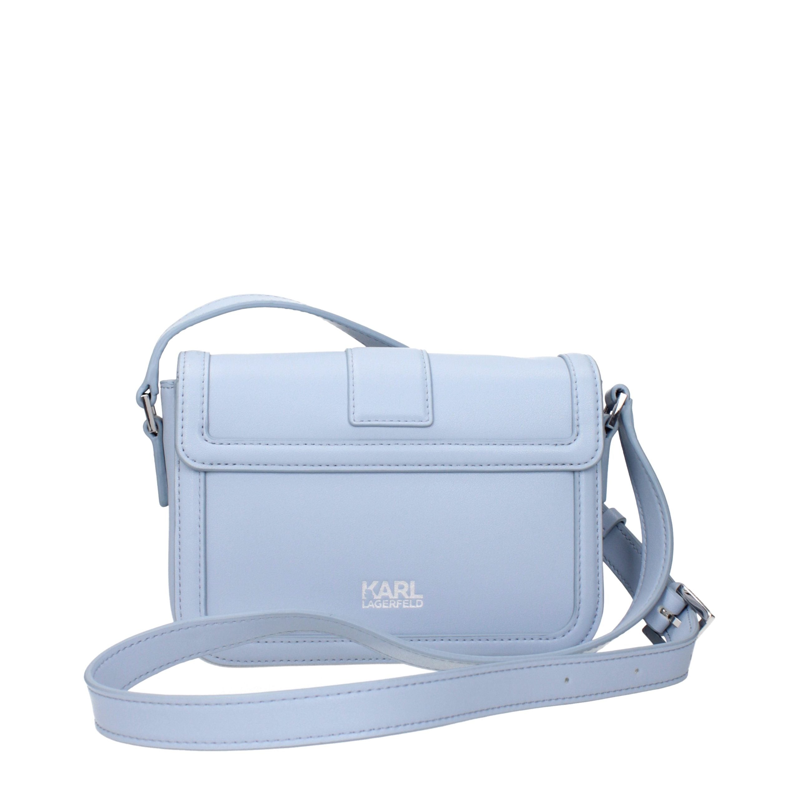 Karl Lagerfeld Hellblaue Umhängetasche aus Leder