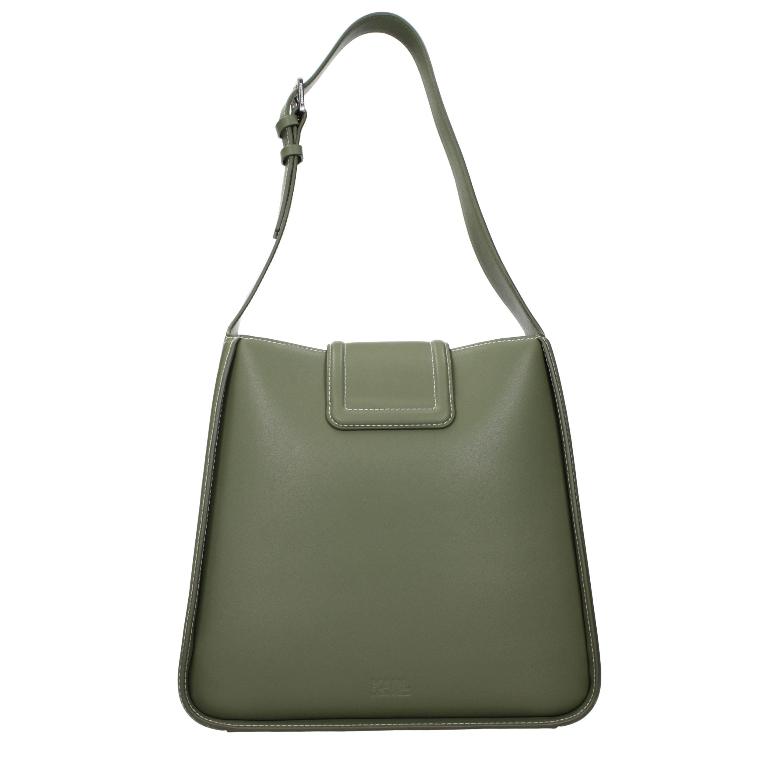 Karl Lagerfeld Grüne Leder Schultertasche