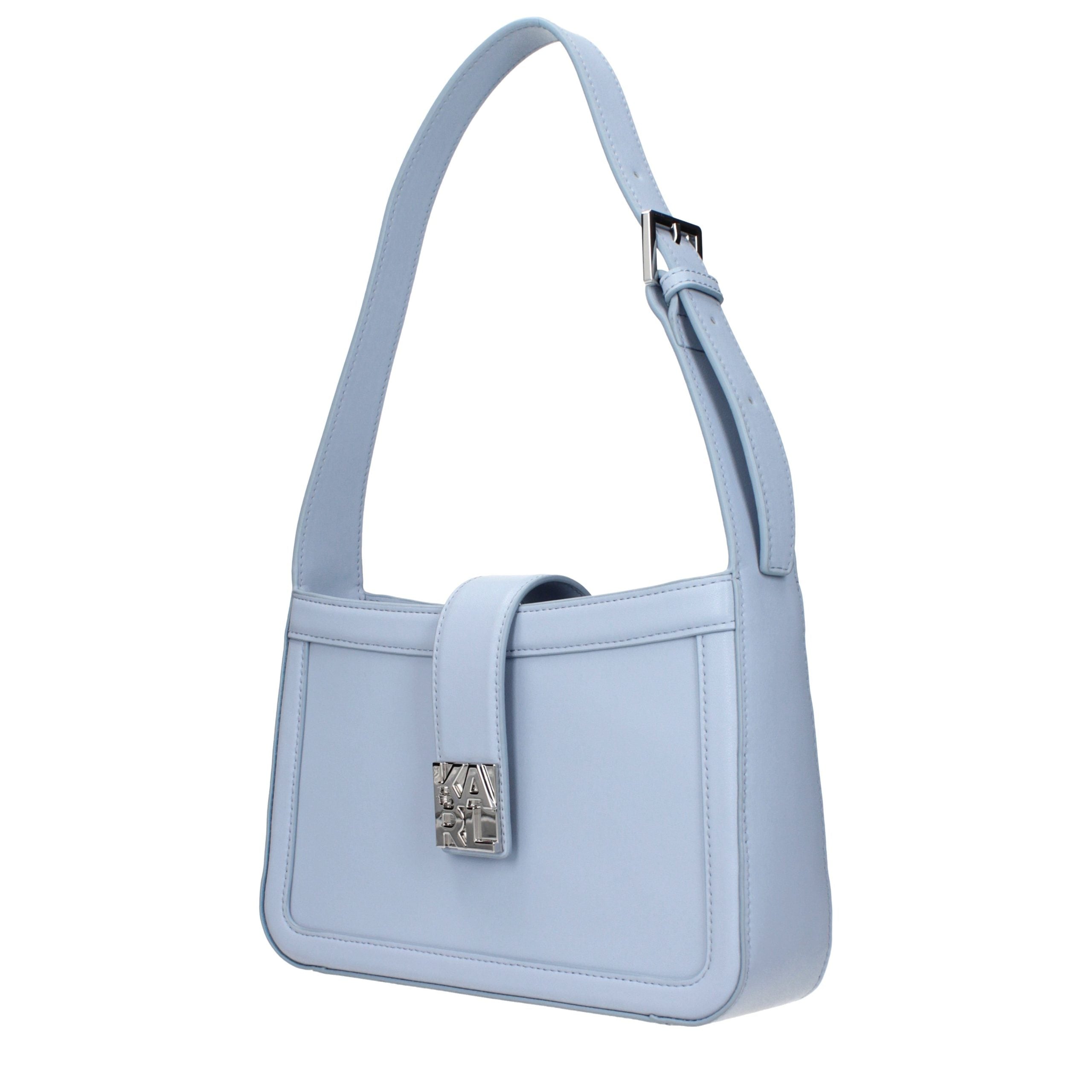 Karl Lagerfeld Hellblaue Leder-Umhängetasche